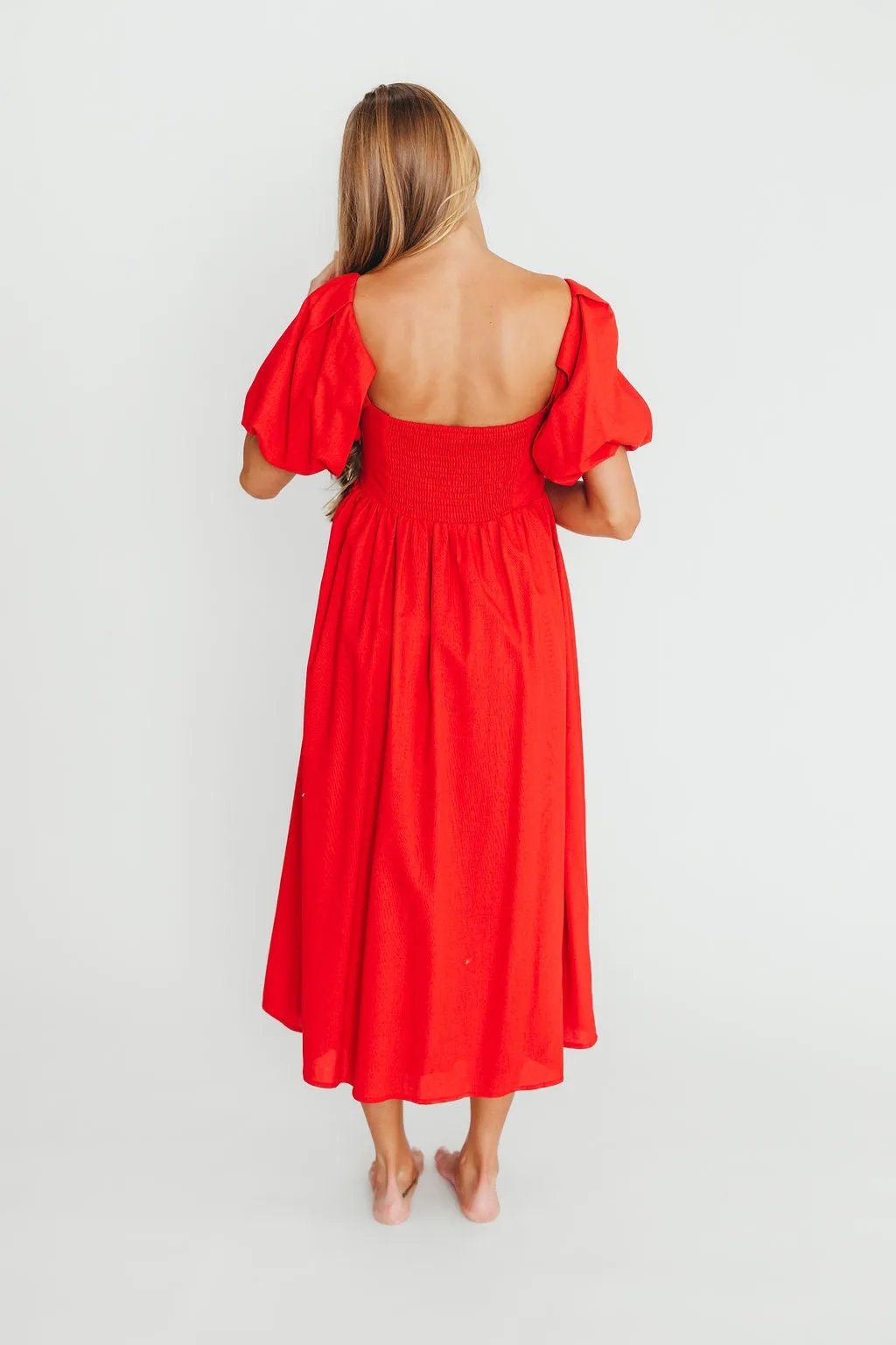 Hamilton Midi Dress in Red - Bump Friendly (S-XL)