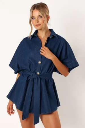 Harriette Playsuit - Dark Denim