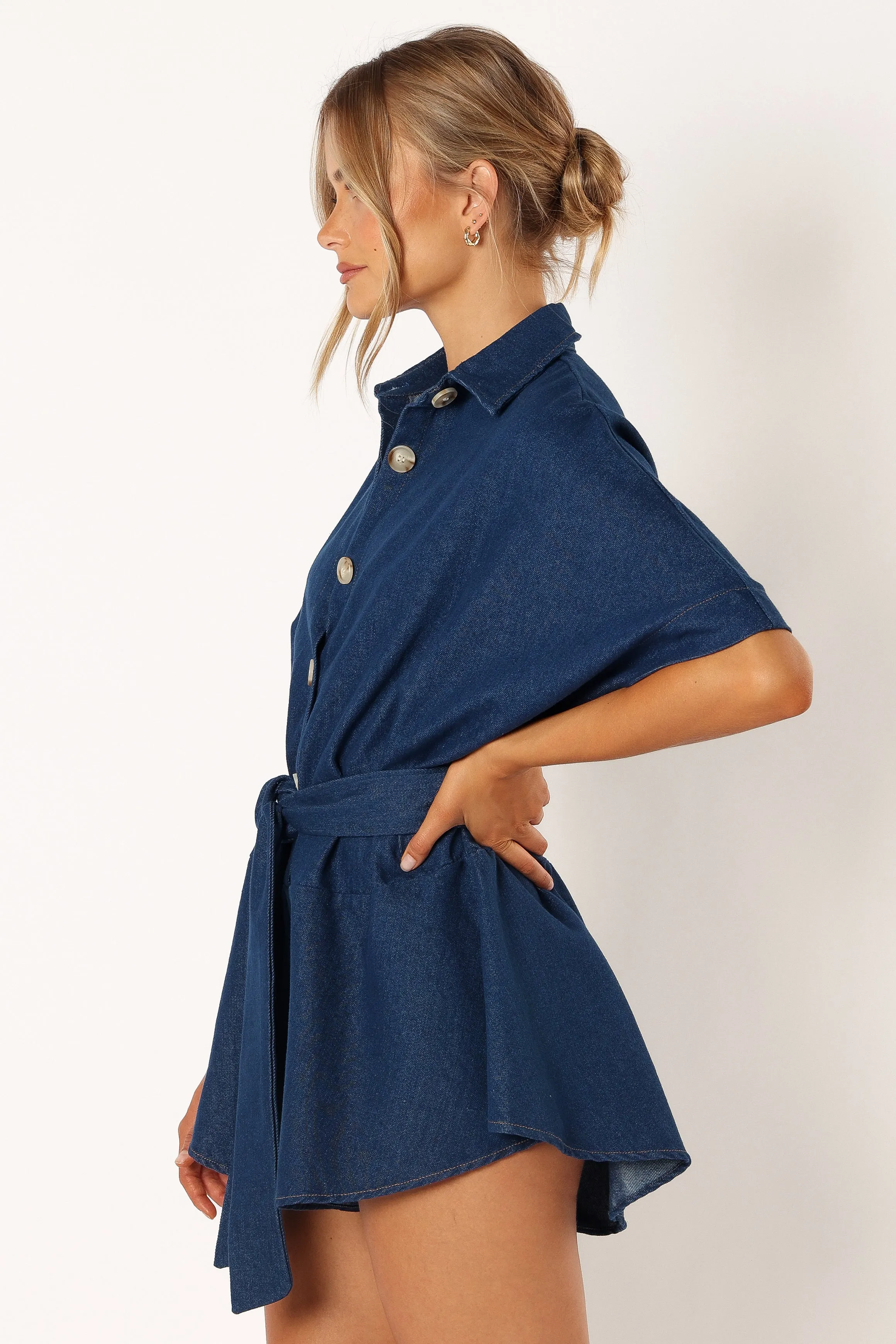 Harriette Playsuit - Dark Denim