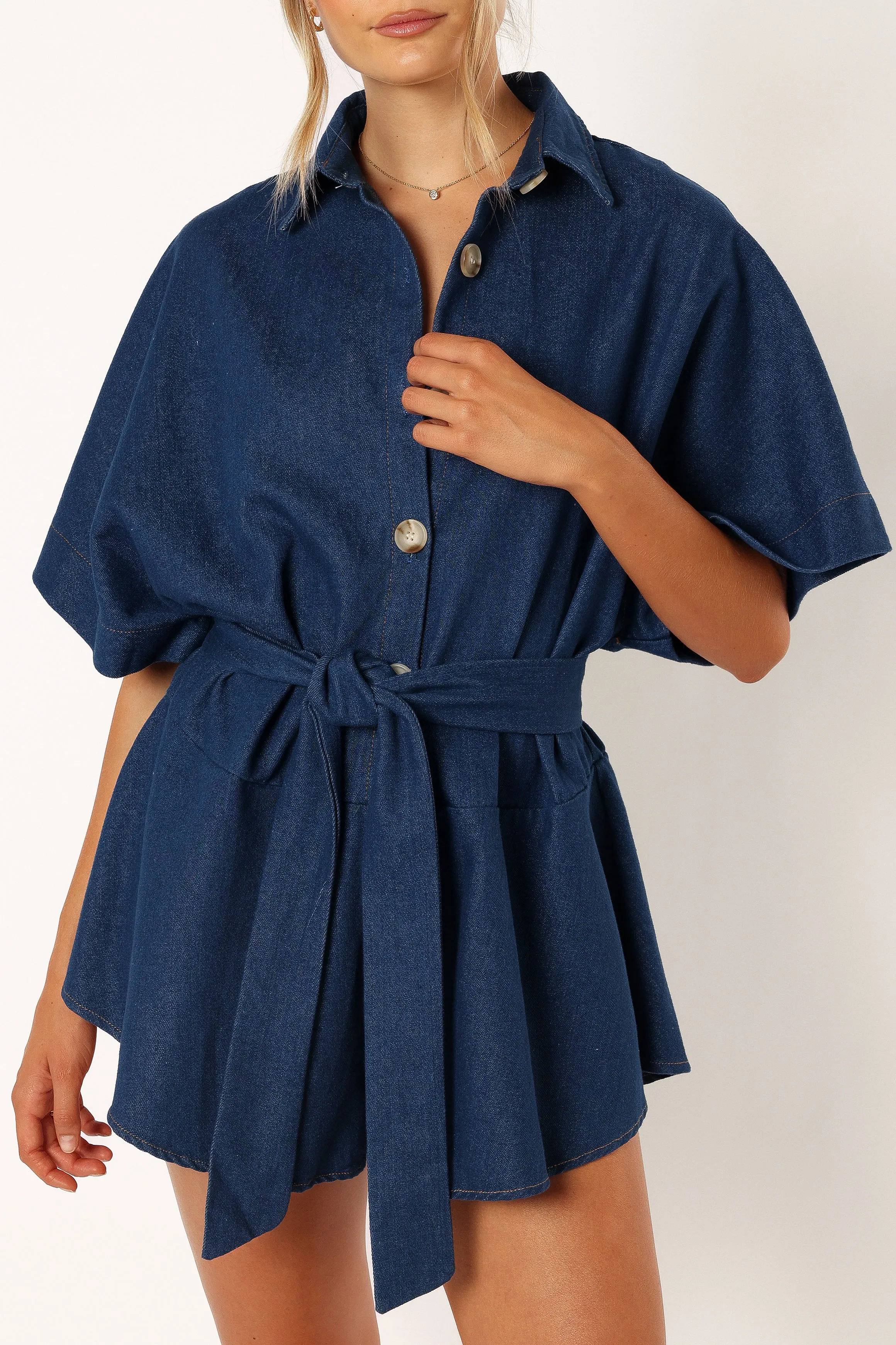 Harriette Playsuit - Dark Denim