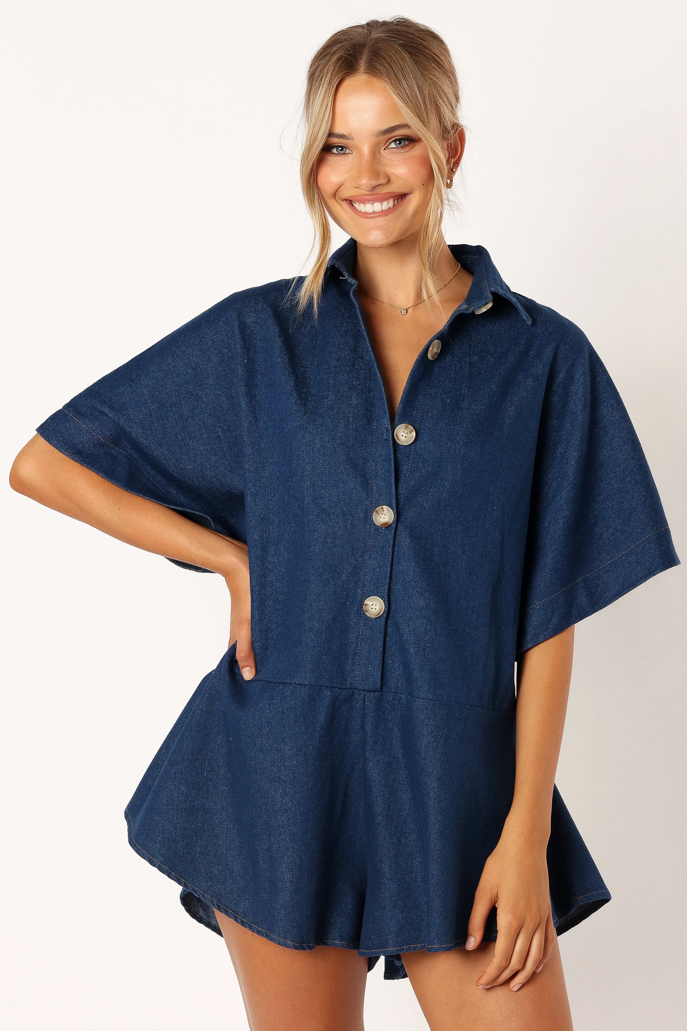 Harriette Playsuit - Dark Denim