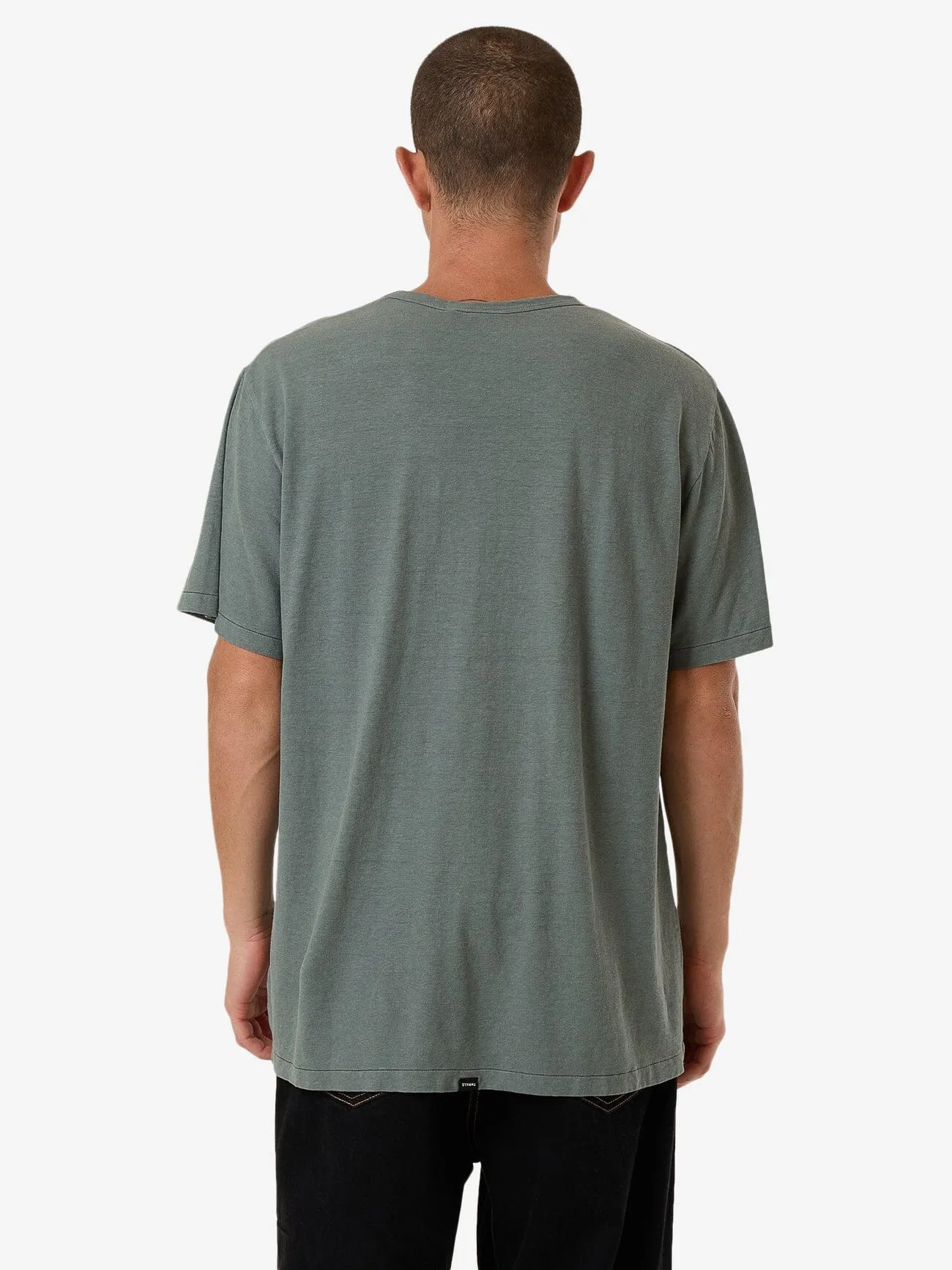 Hemp Thrills Embro Lightweight Contrast Stitch Merch Fit Tee - Dark Forest