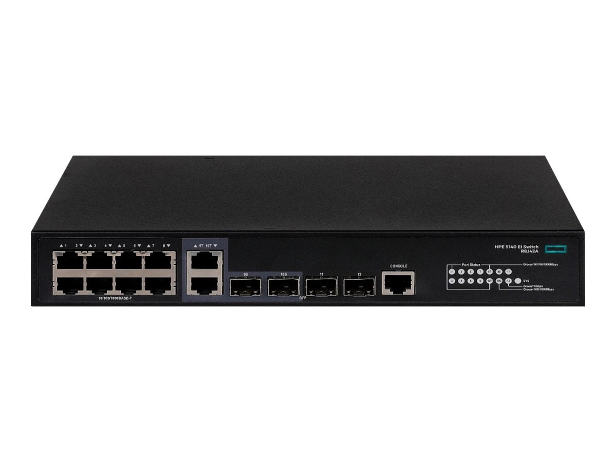HPE FlexNetwork 5140 8G 2SFP 2XGT Combo EI - Switch - L3 - smart - 8 x 10/100/1000   2 x 1 Gigabit / 10 Gigabit SFP    2 x combo R8J42A#B2E