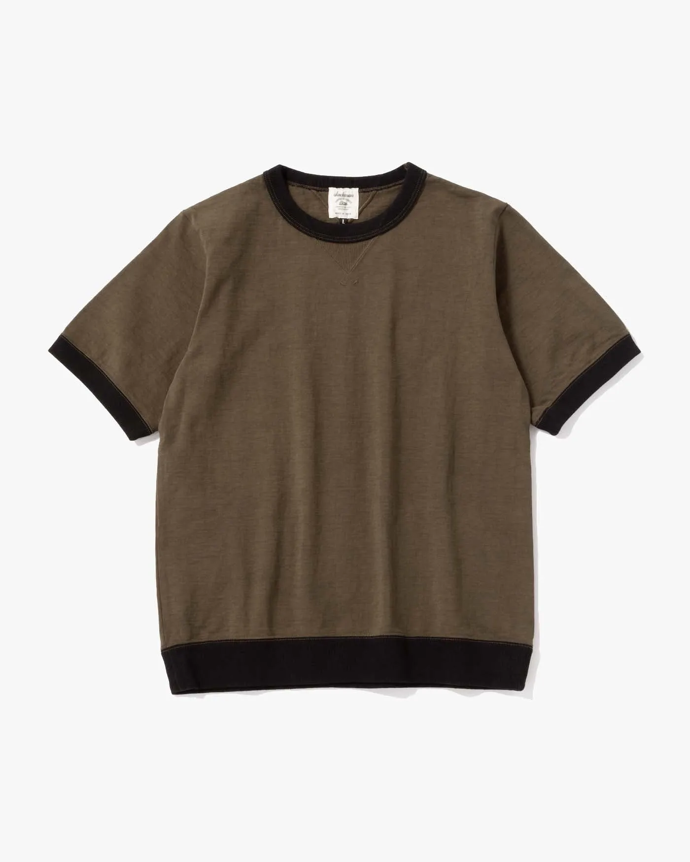 Jackman Dotsume Rib Tee - Wood / Black