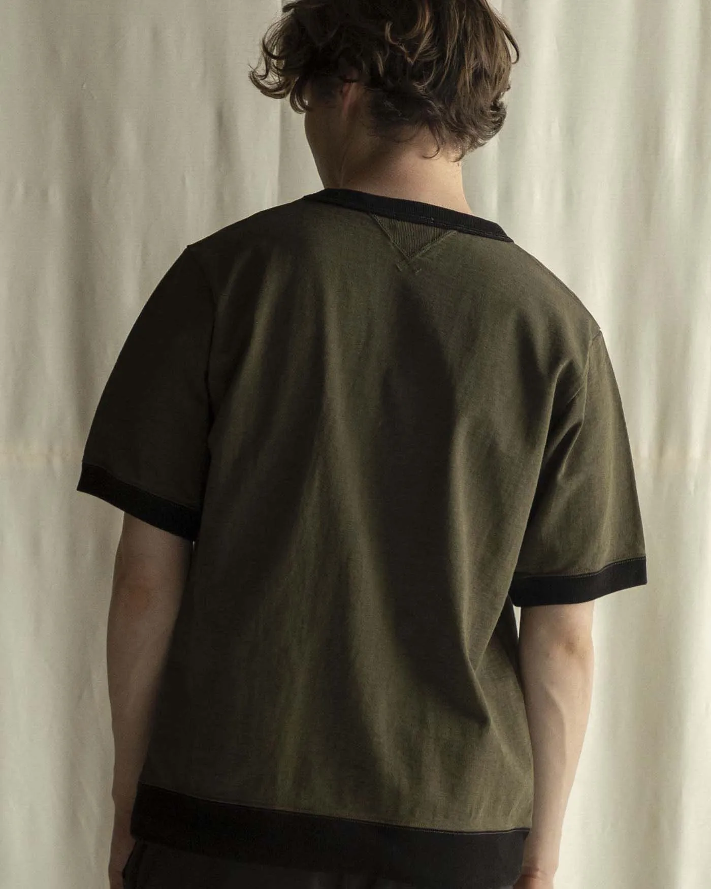 Jackman Dotsume Rib Tee - Wood / Black