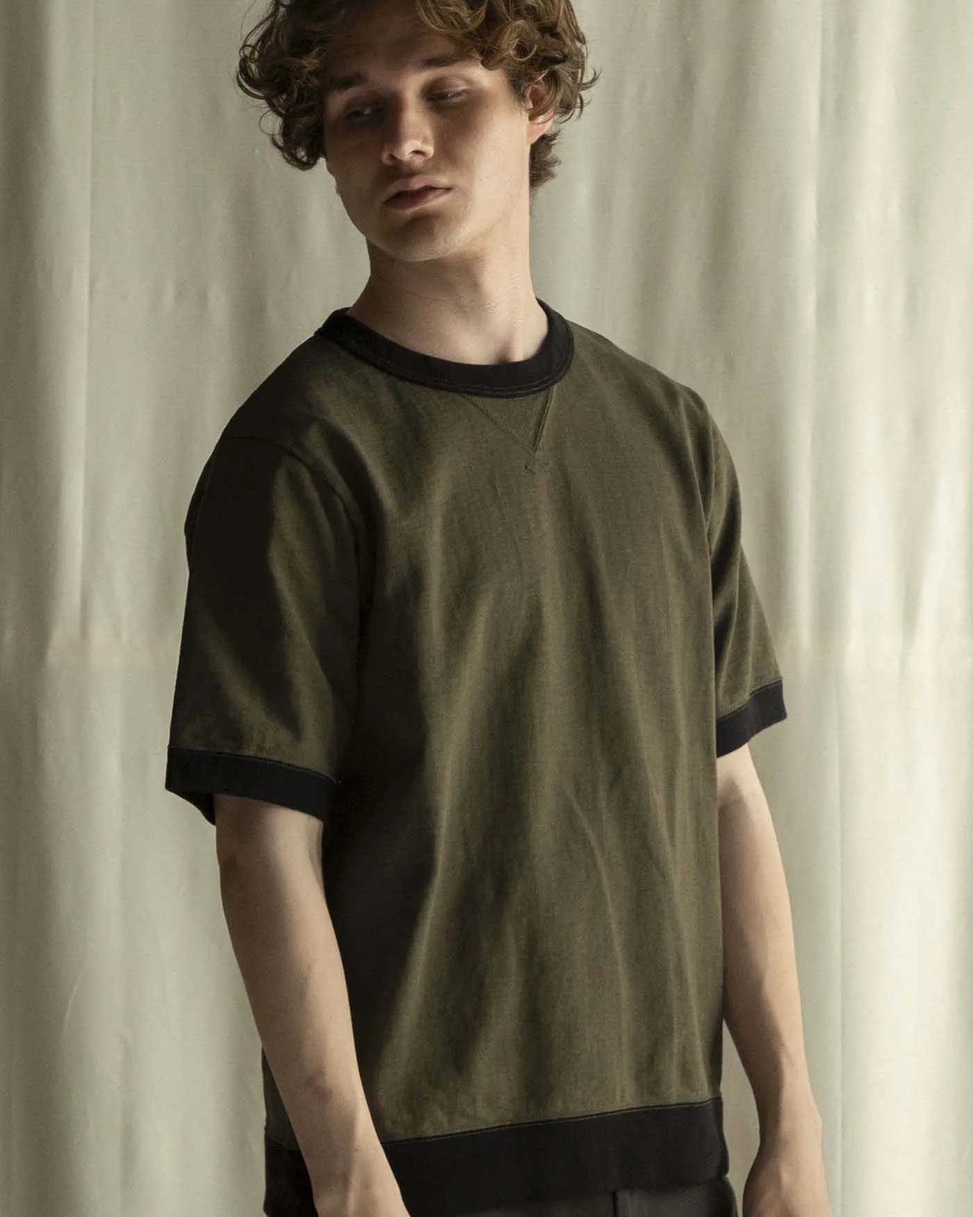 Jackman Dotsume Rib Tee - Wood / Black