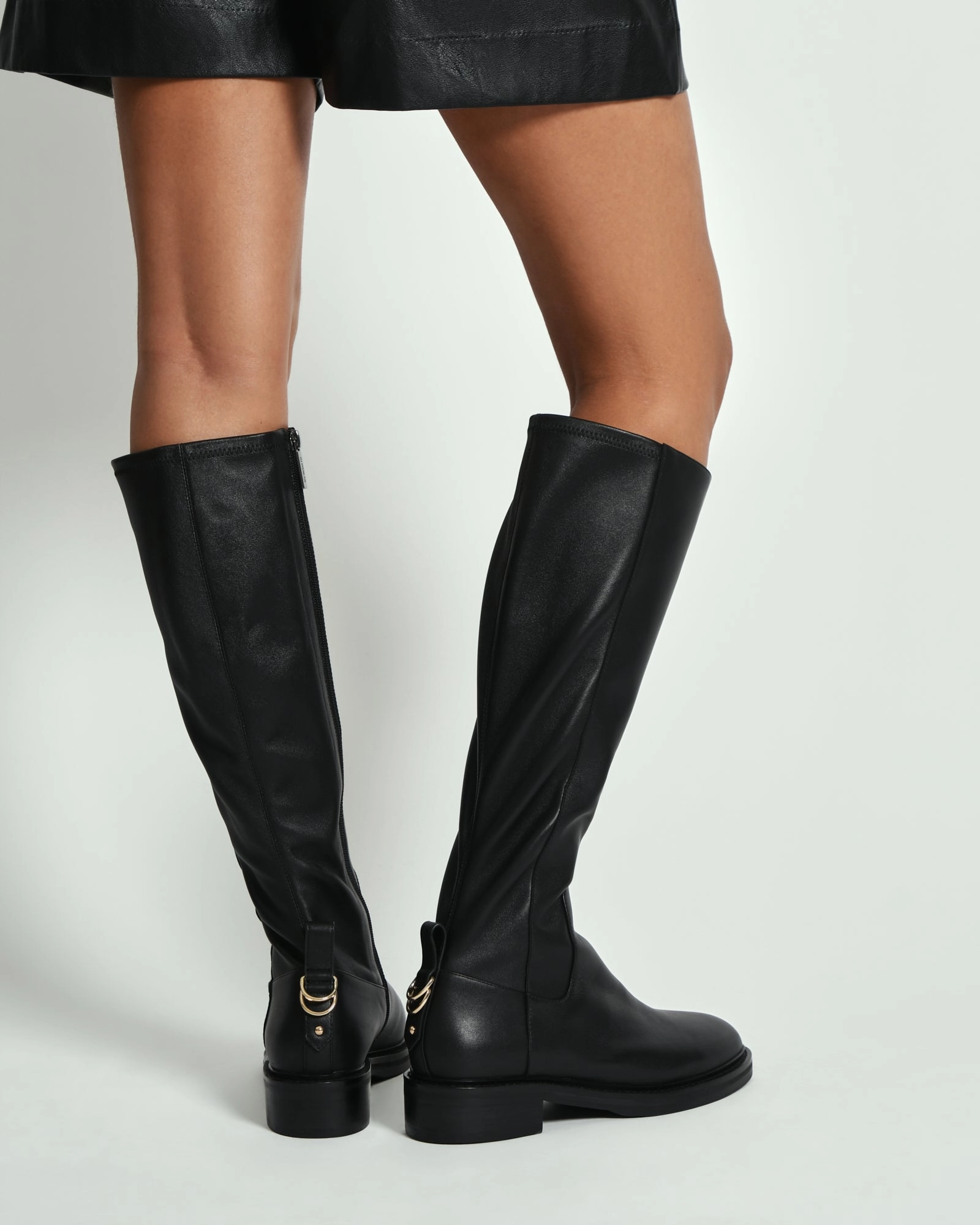 JAIDA KNEE BOOTS BLACK LEATHER
