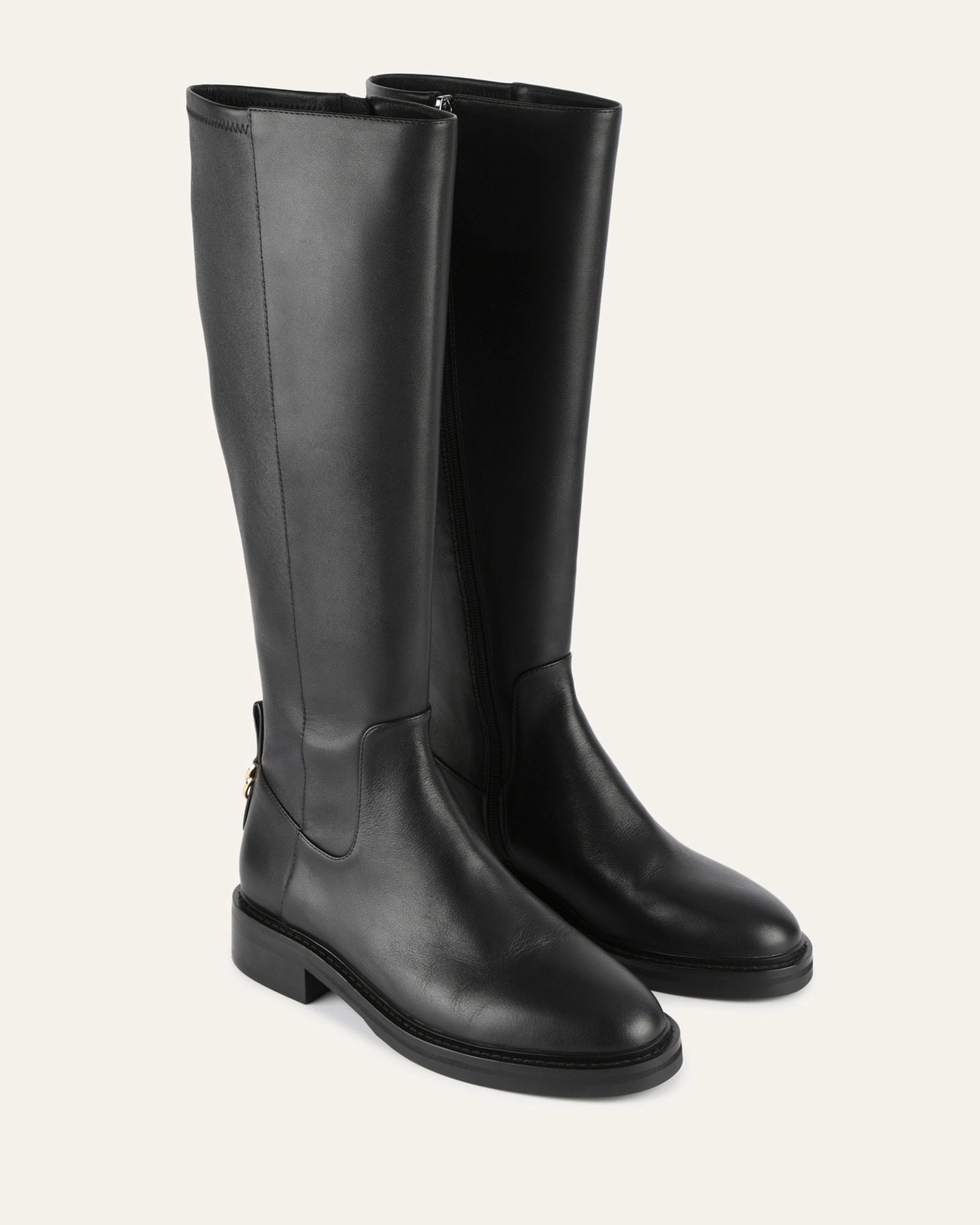 JAIDA KNEE BOOTS BLACK LEATHER