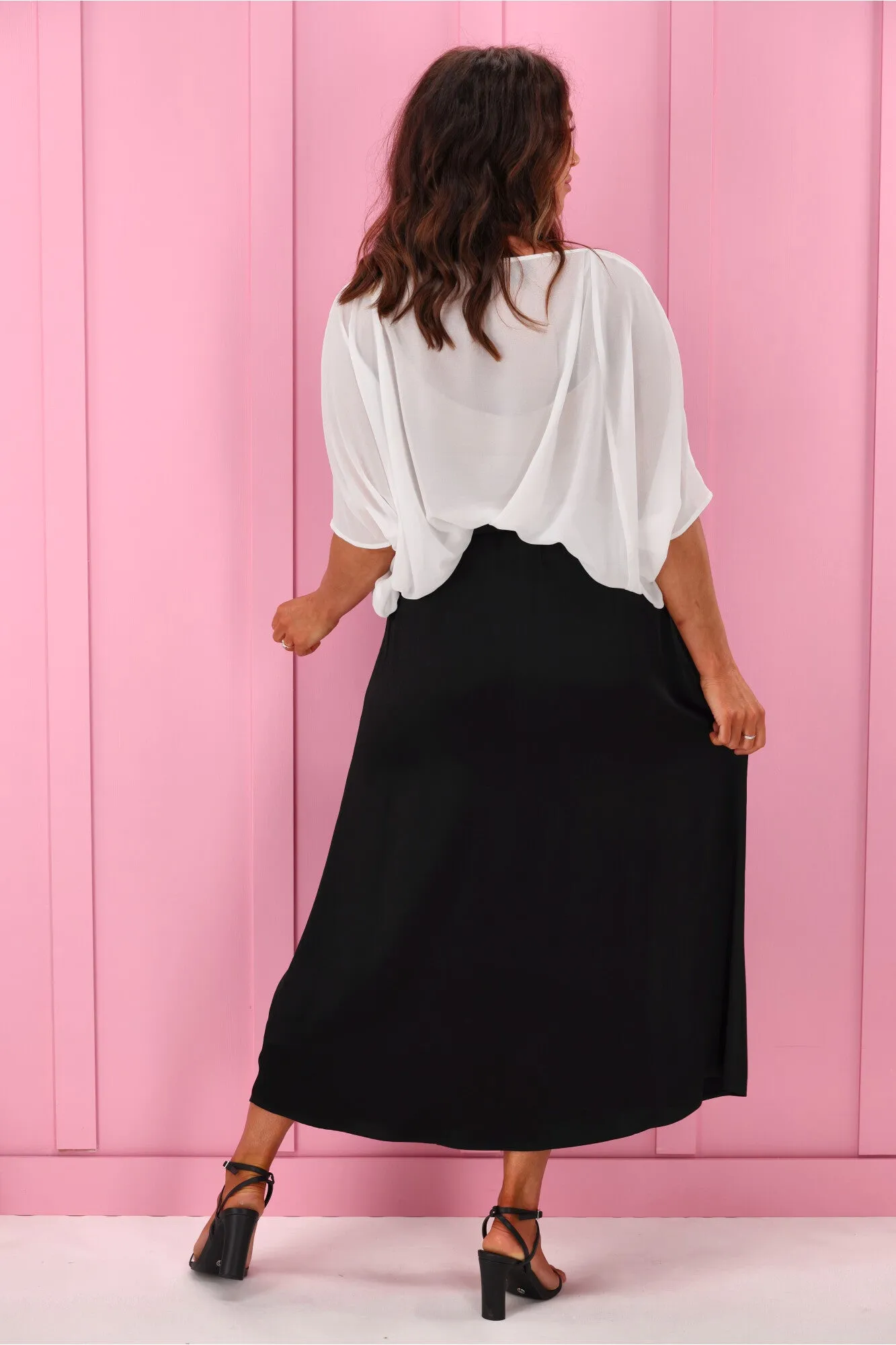 Jane James Angelica Sateen Skirt Black