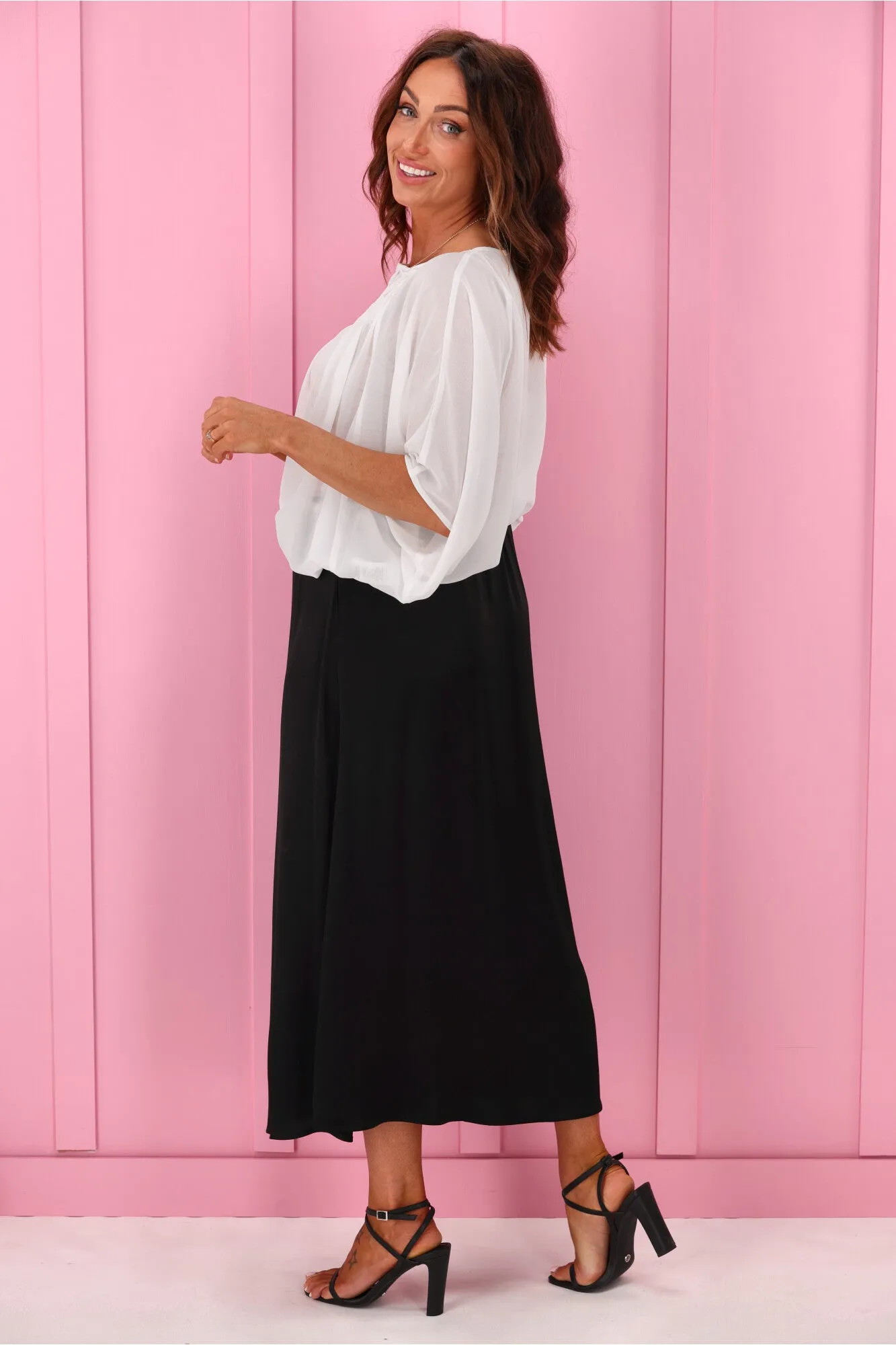 Jane James Angelica Sateen Skirt Black