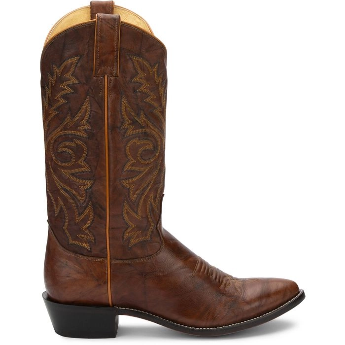 Justin Boots 1560 Elmer in Chestnut Mens Cowboy Boots
