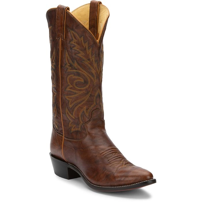 Justin Boots 1560 Elmer in Chestnut Mens Cowboy Boots
