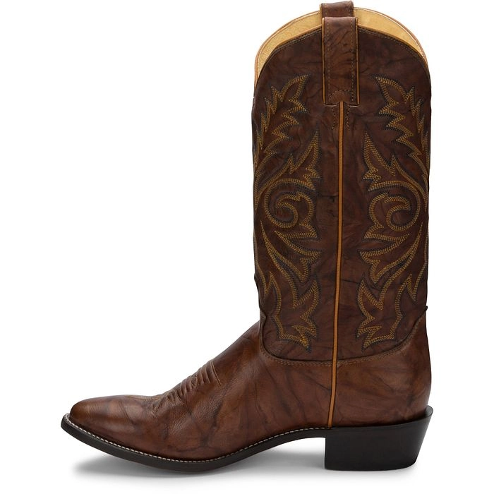 Justin Boots 1560 Elmer in Chestnut Mens Cowboy Boots