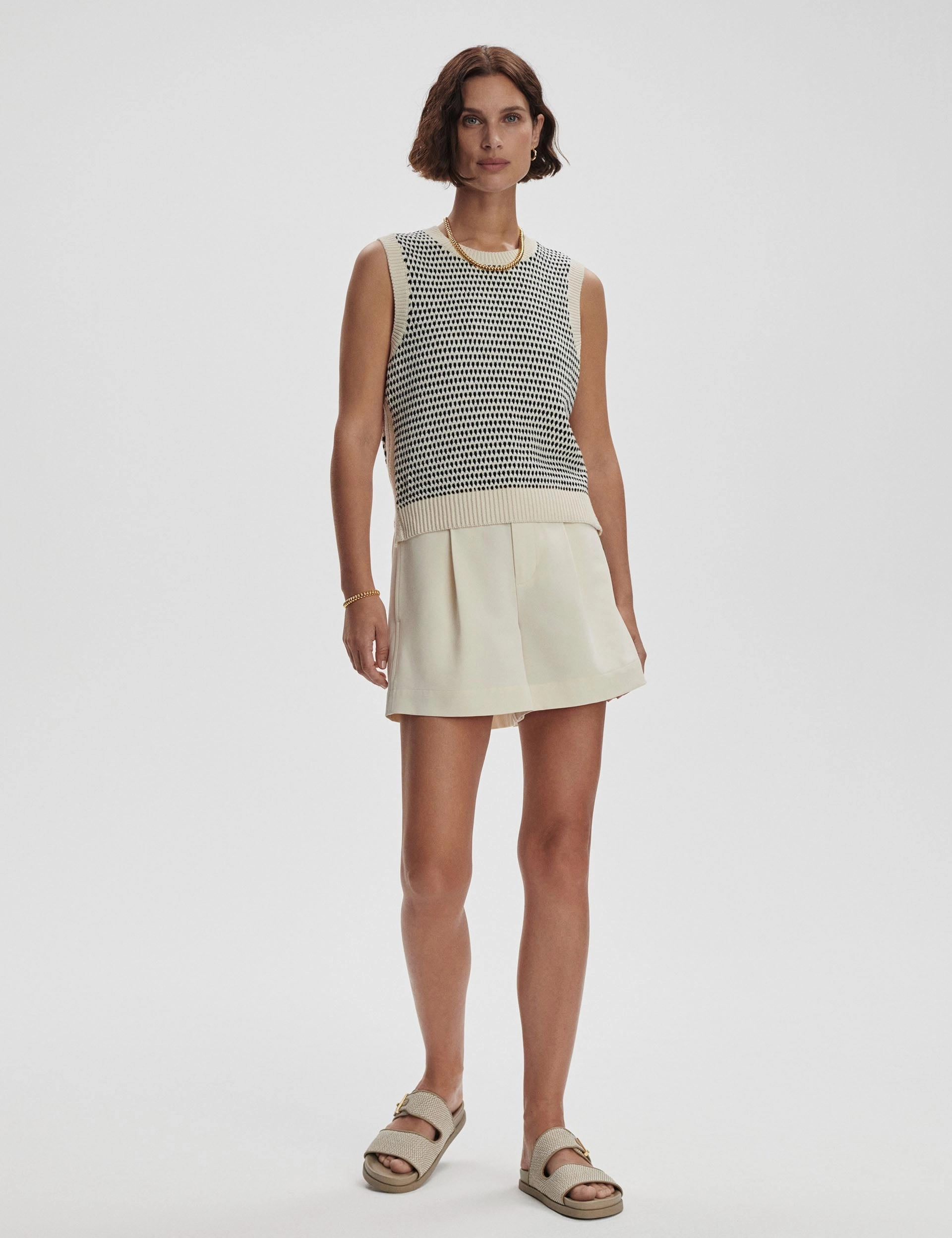 Knowles Textured Knit Vest - Birch