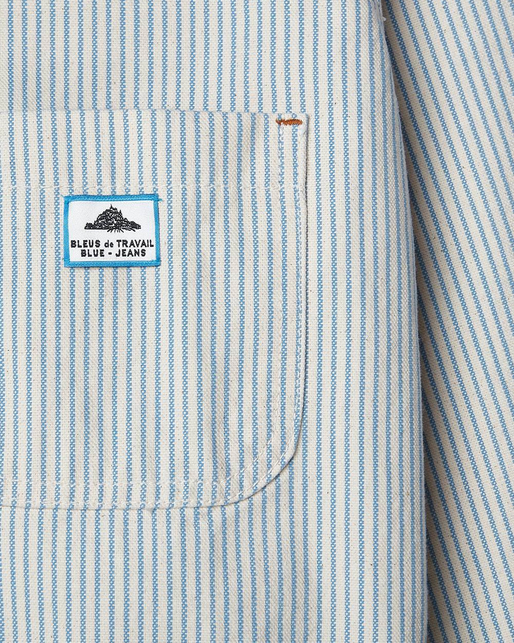 Le Mont St Michel Vins Striped Work Jacket - Blue