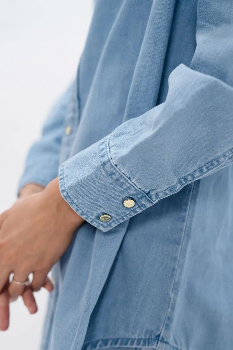 Louisiana Classic Upcycled Denim Shirt | Sky