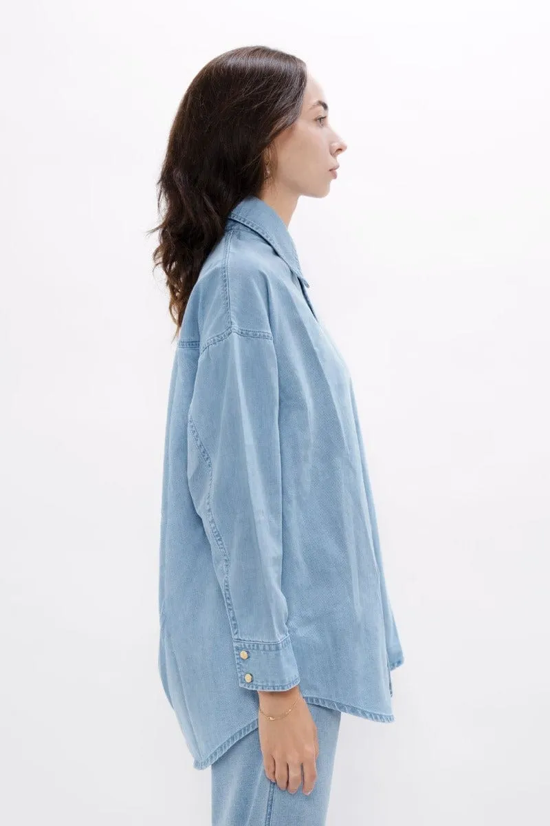 Louisiana Classic Upcycled Denim Shirt | Sky