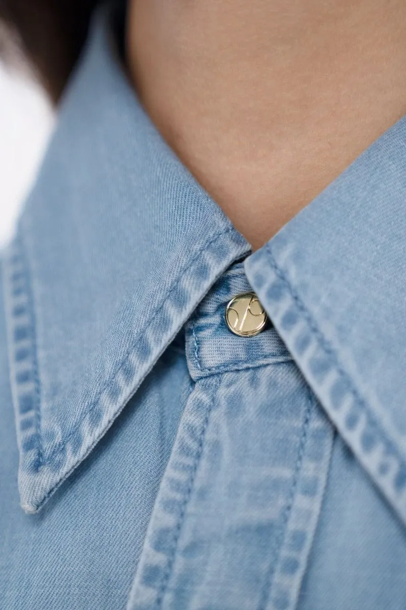 Louisiana Classic Upcycled Denim Shirt | Sky