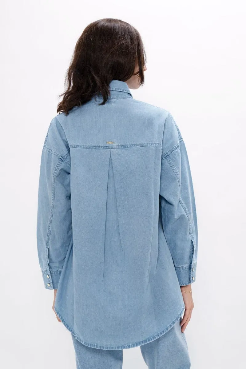 Louisiana Classic Upcycled Denim Shirt | Sky