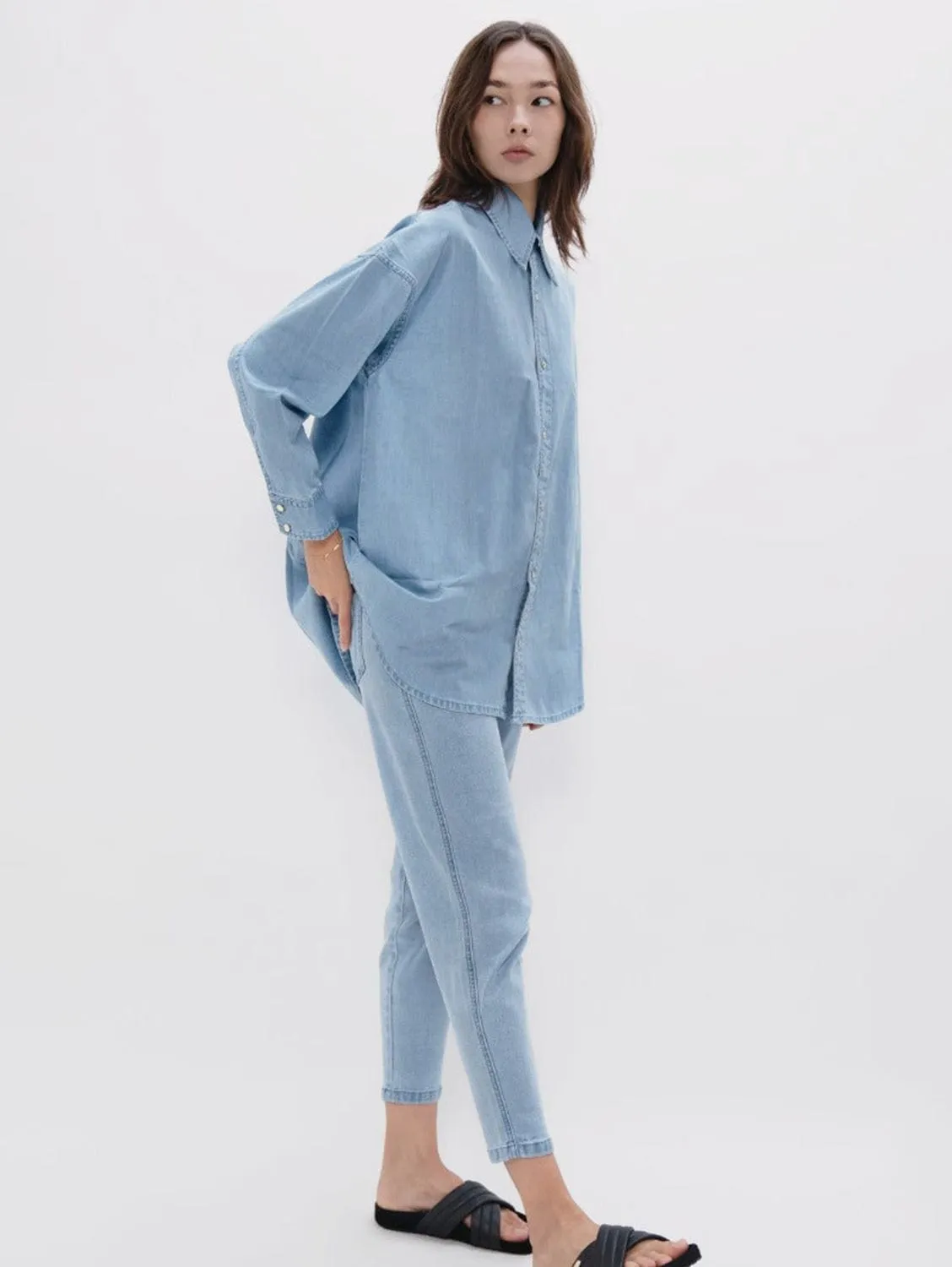 Louisiana Classic Upcycled Denim Shirt | Sky