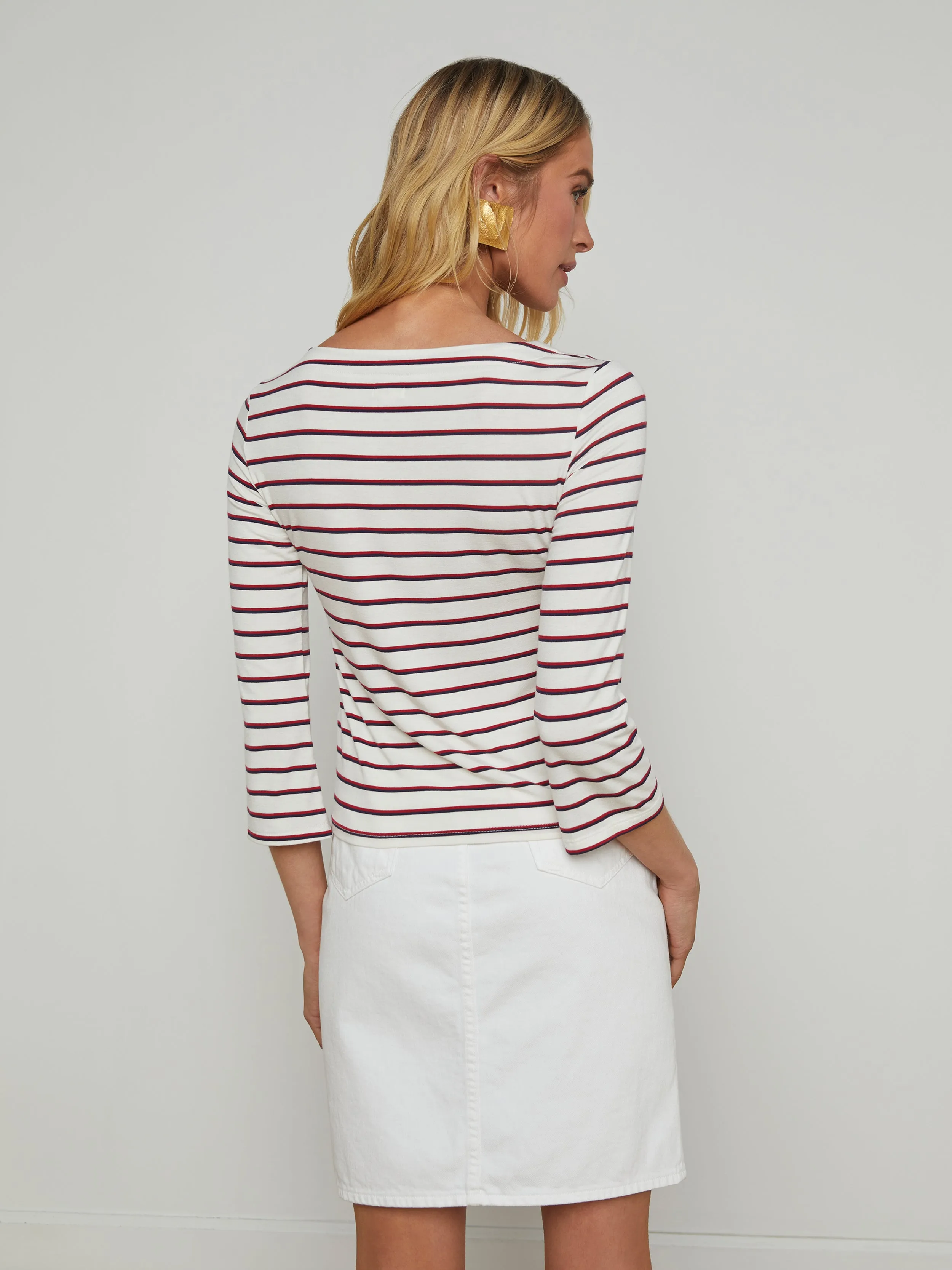 Lucille Striped Boatneck Top