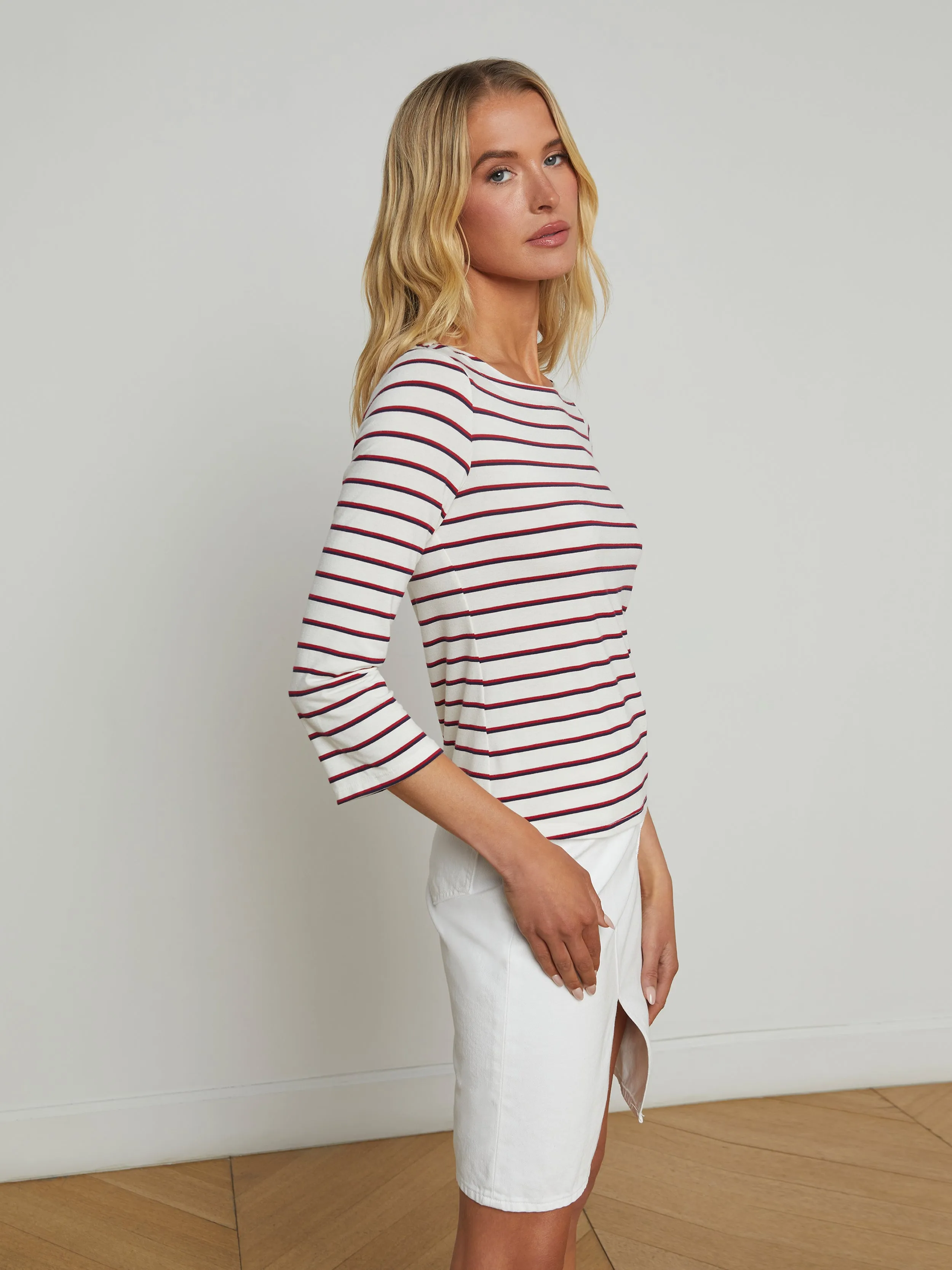 Lucille Striped Boatneck Top