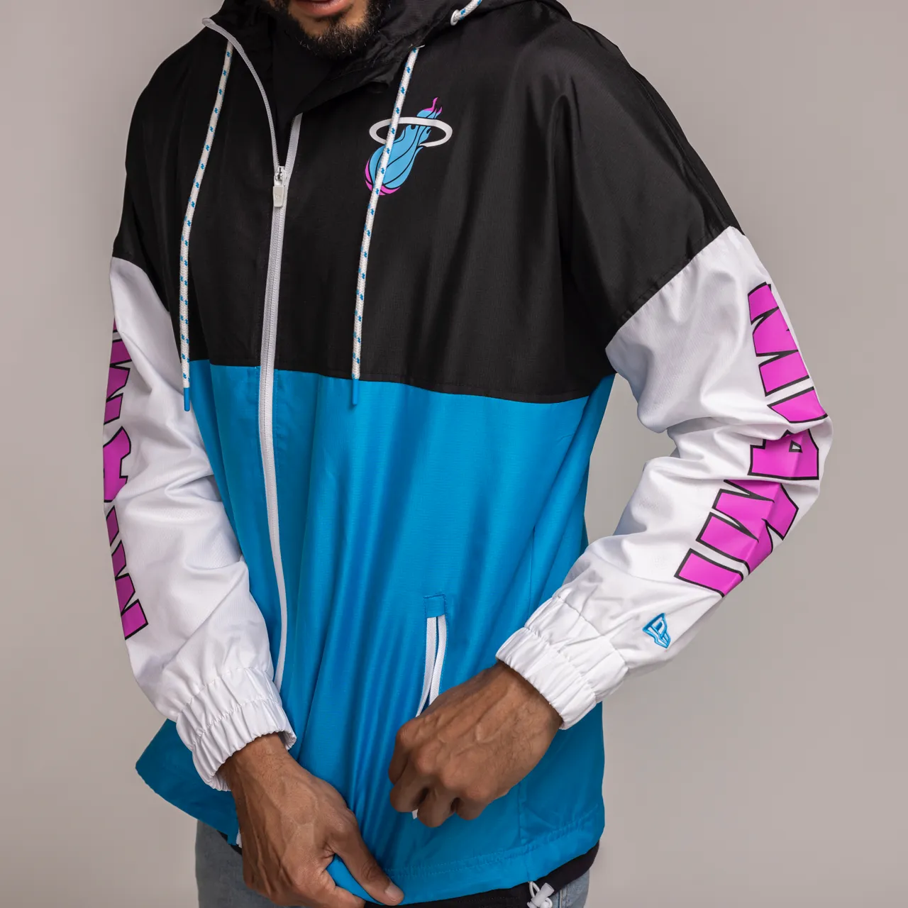 New Era Miami HEAT Original Vice Color Block Windbreaker