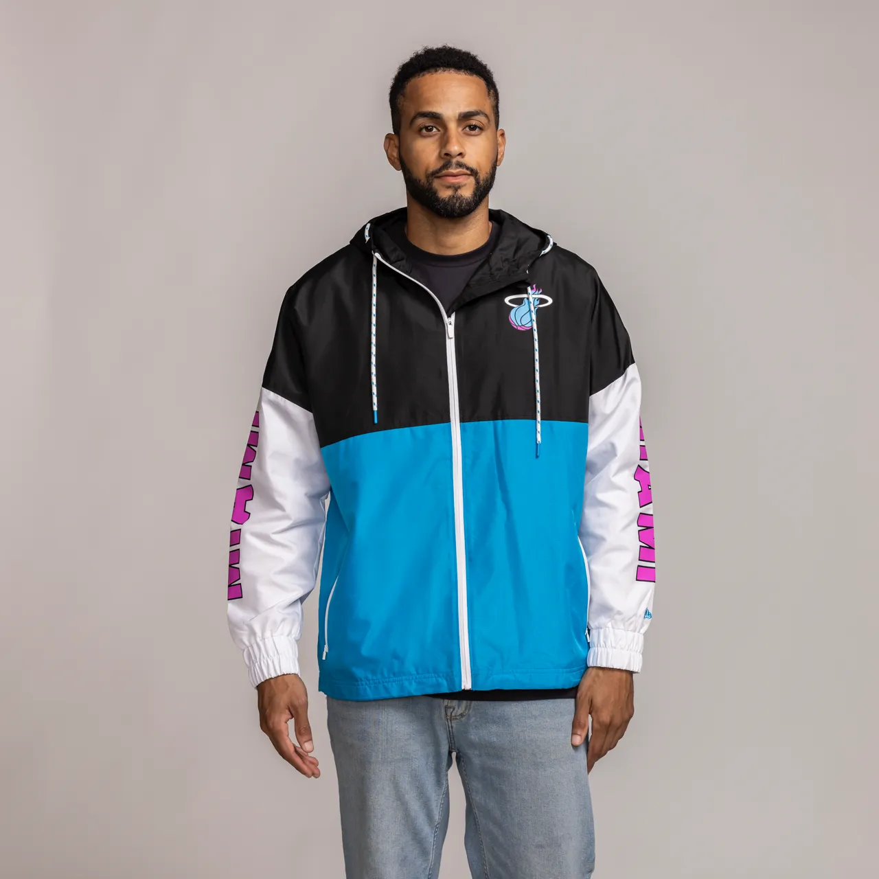 New Era Miami HEAT Original Vice Color Block Windbreaker