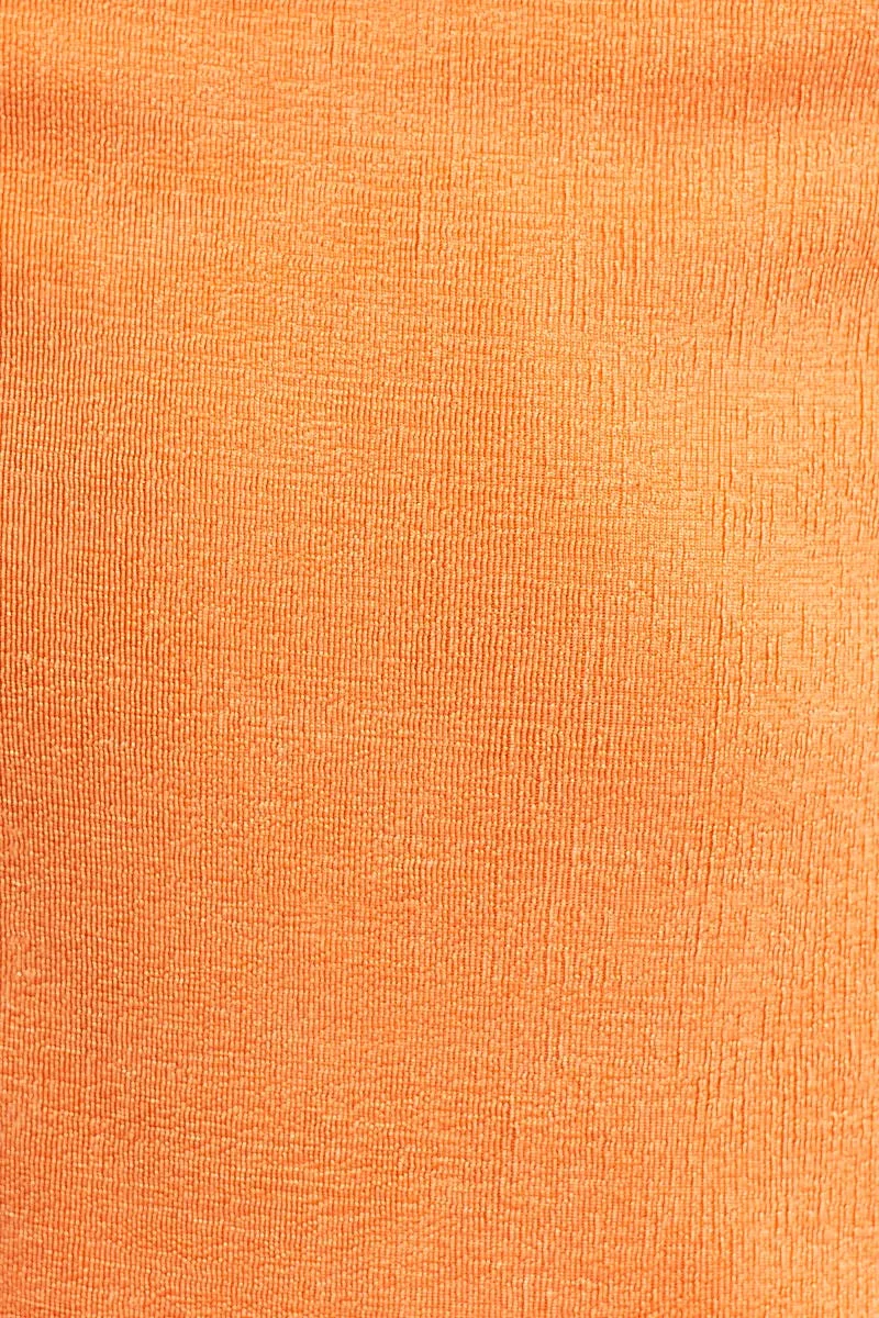 Orange Cowl Neck Scarf Hem Cami Top