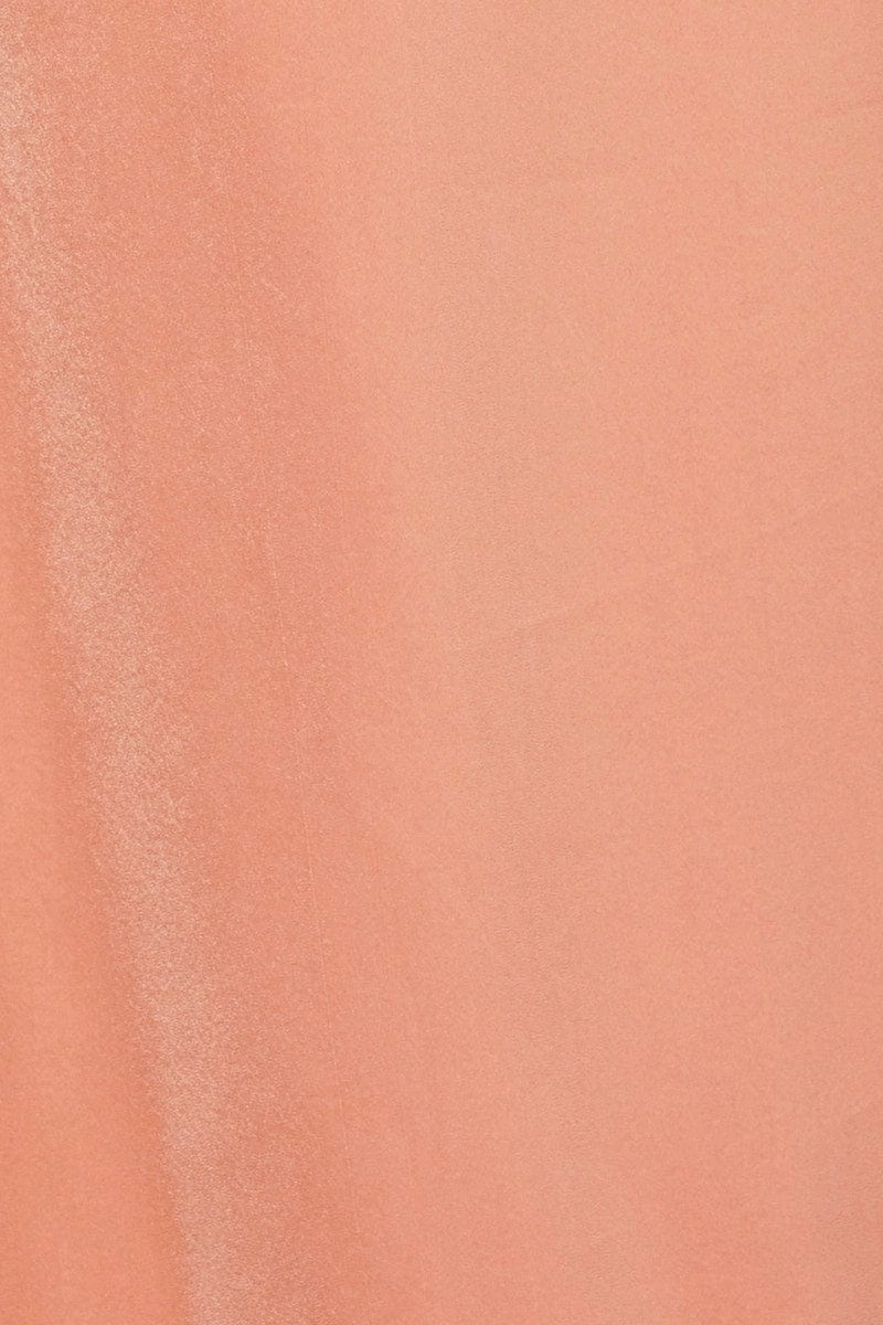 Orange Midi Dress Evening Cowl Neck