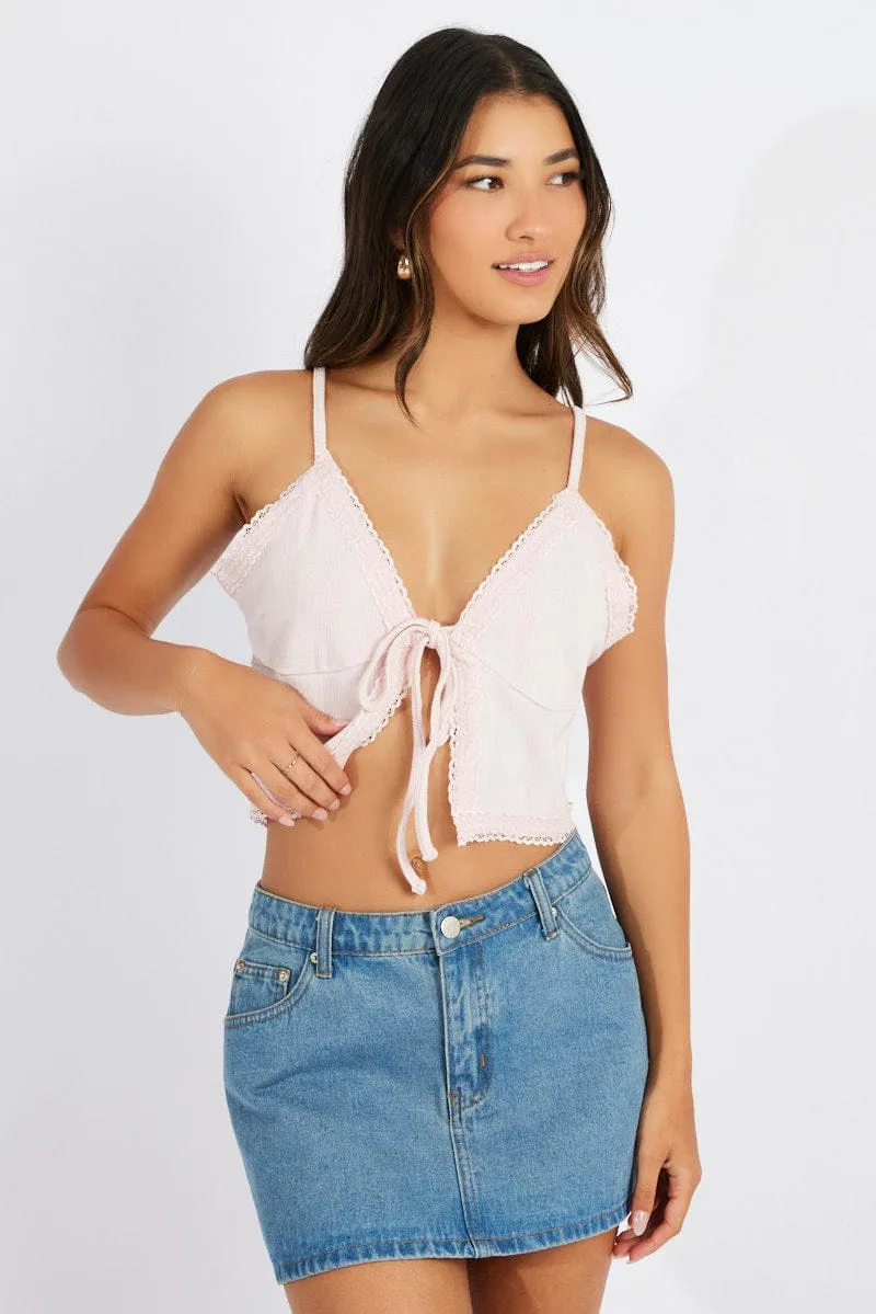 Pink Tie Up Top