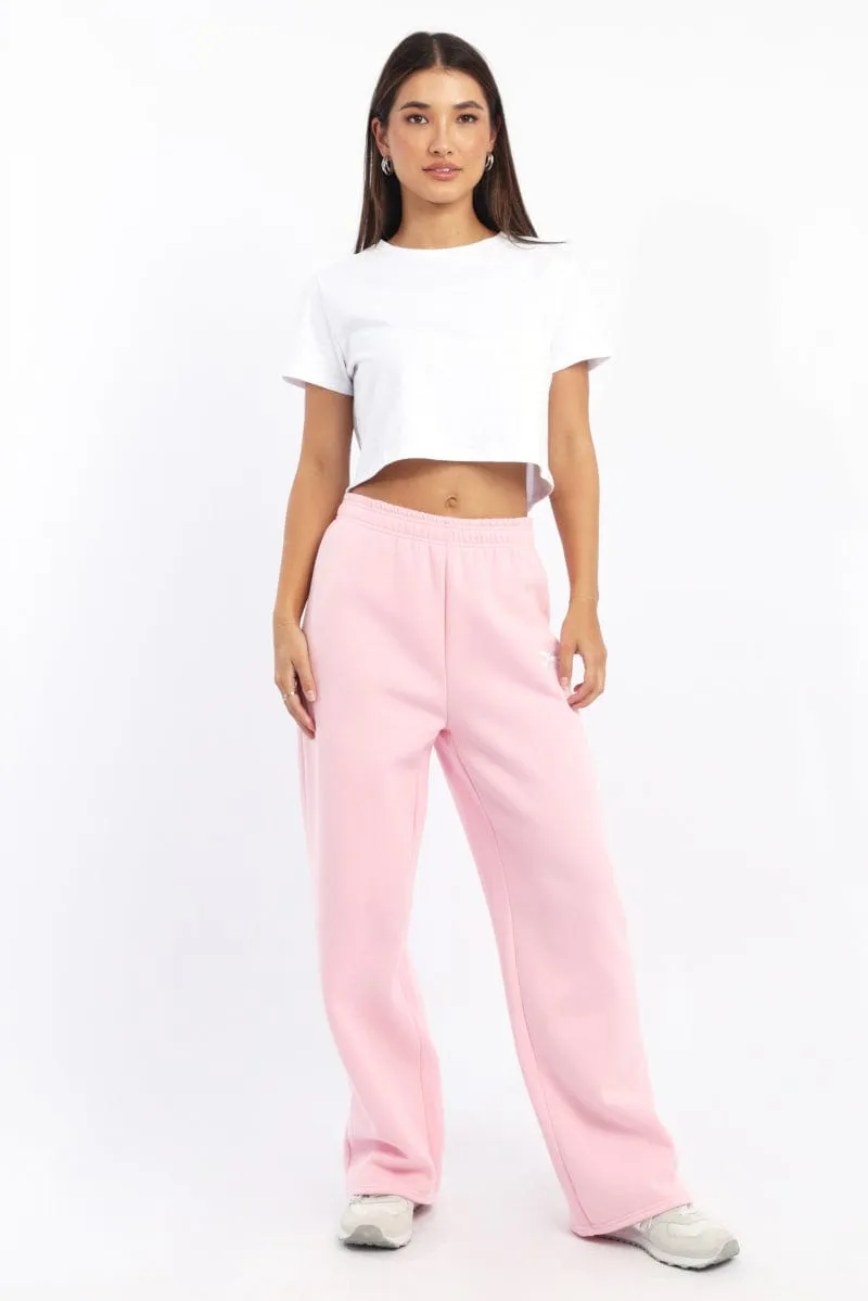 Pink Track Pants Wide Leg