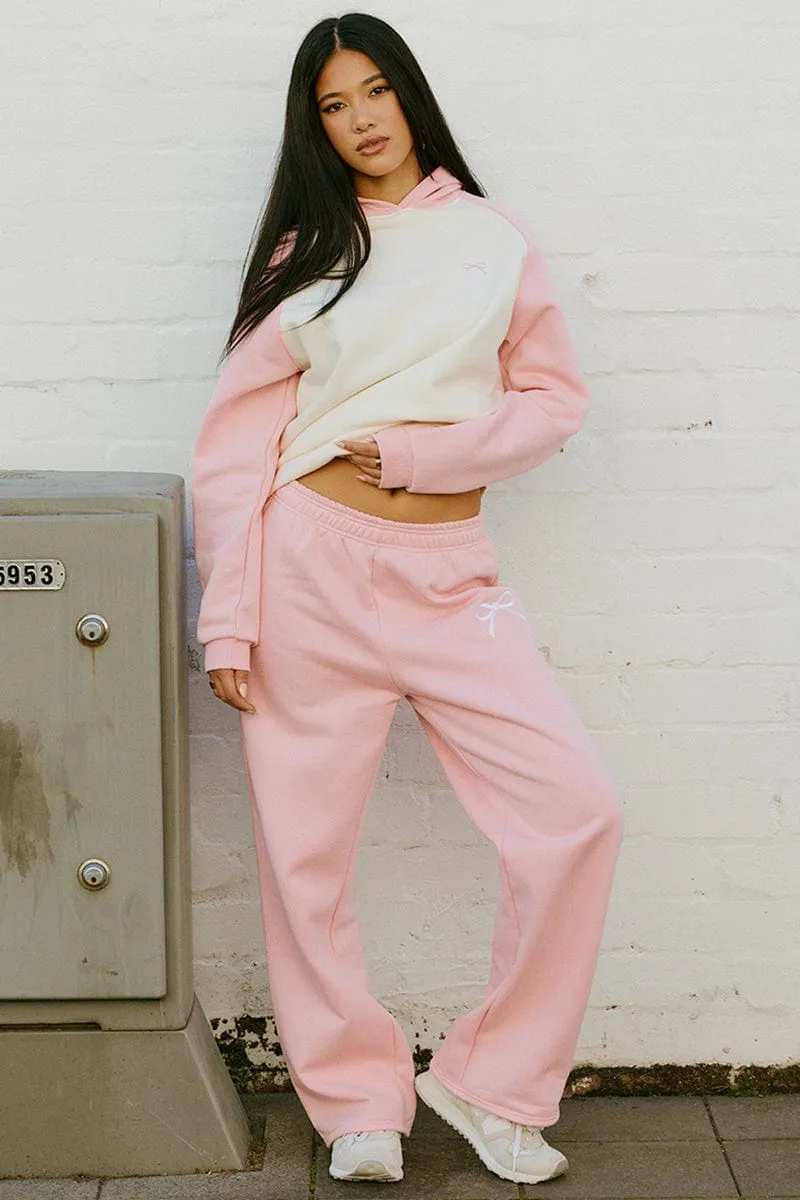 Pink Track Pants Wide Leg