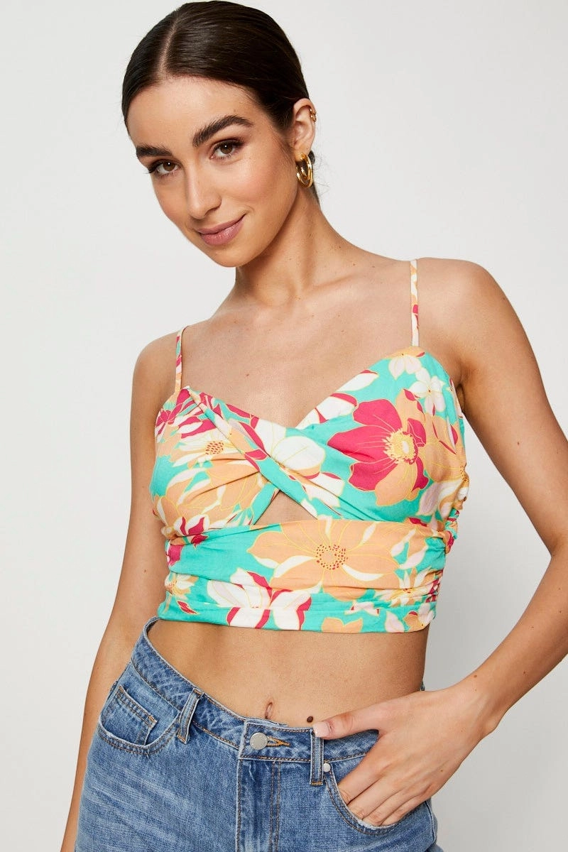 Print Crop Boobtube Bandeau