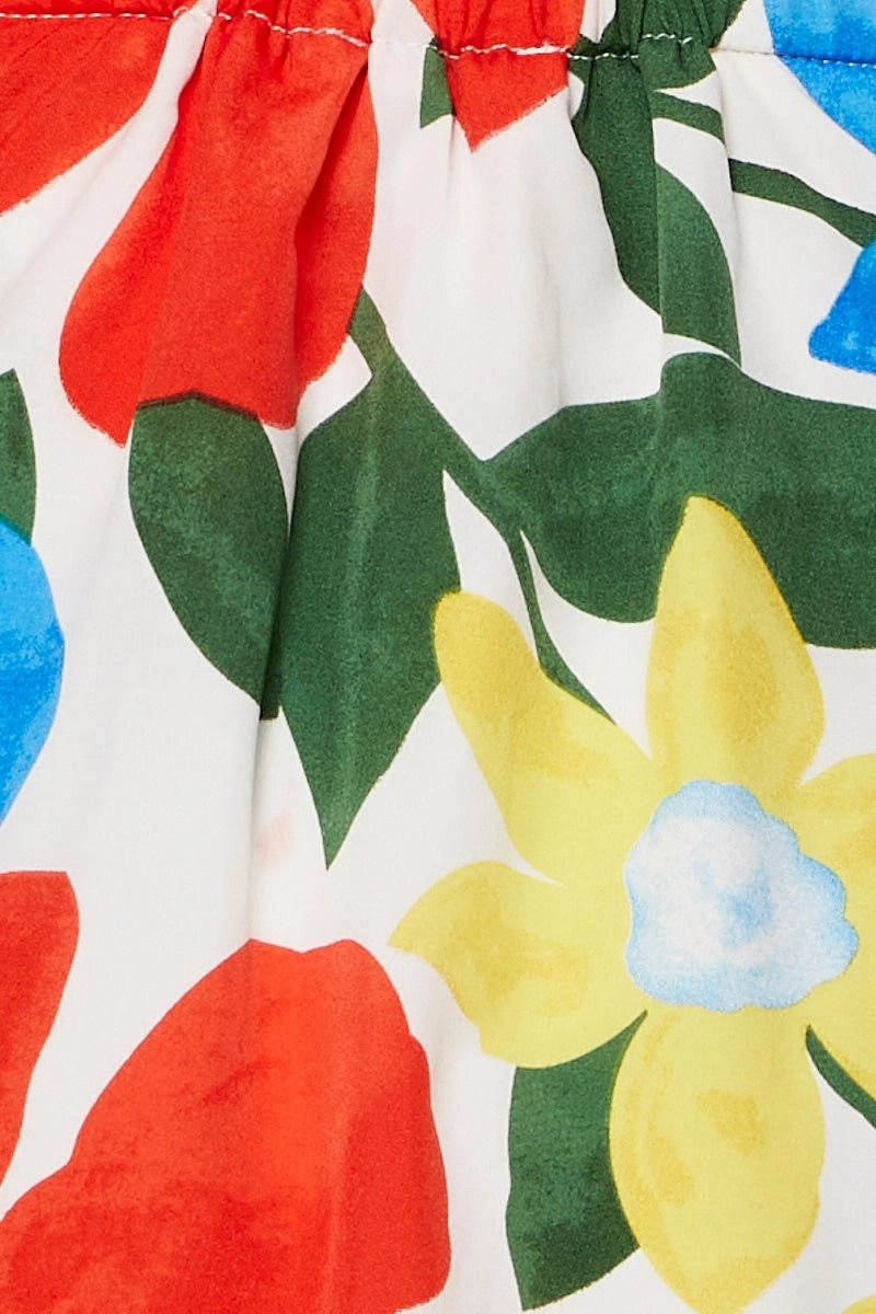 Print Mini Dress Short Sleeve Evening
