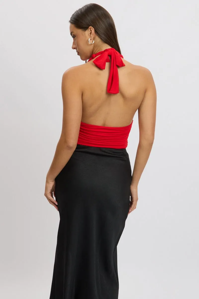 Red Halter Neck Top