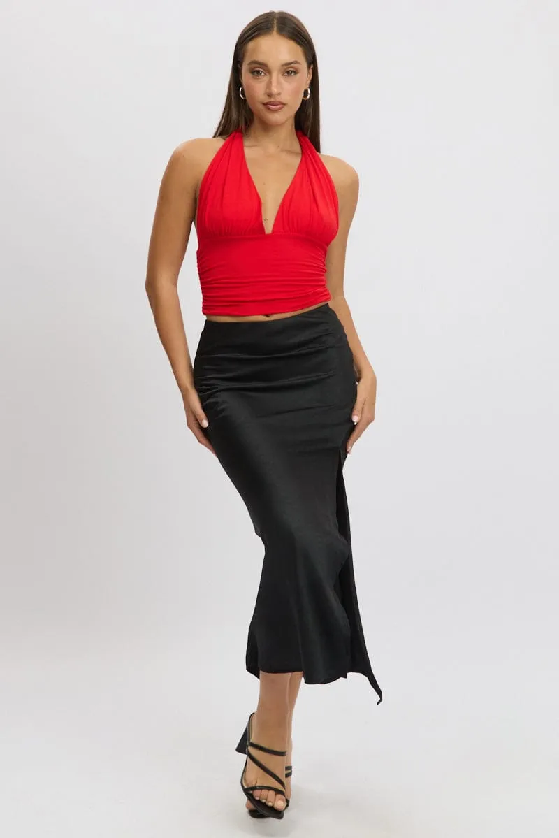 Red Halter Neck Top
