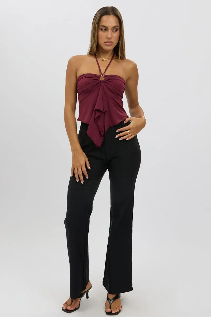 Red Halter Top Sleeveless