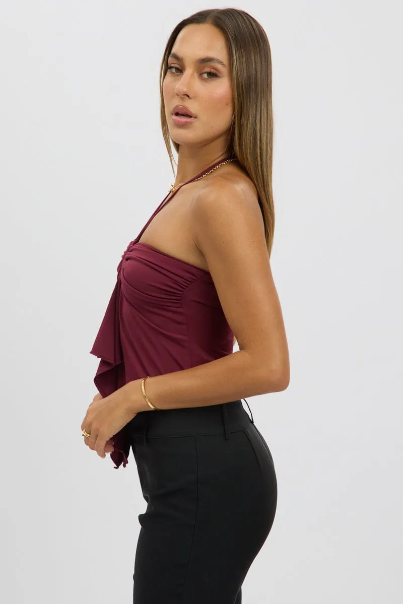 Red Halter Top Sleeveless