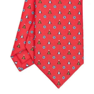 RED SARTORIAL HOLIDAY SILK TIE