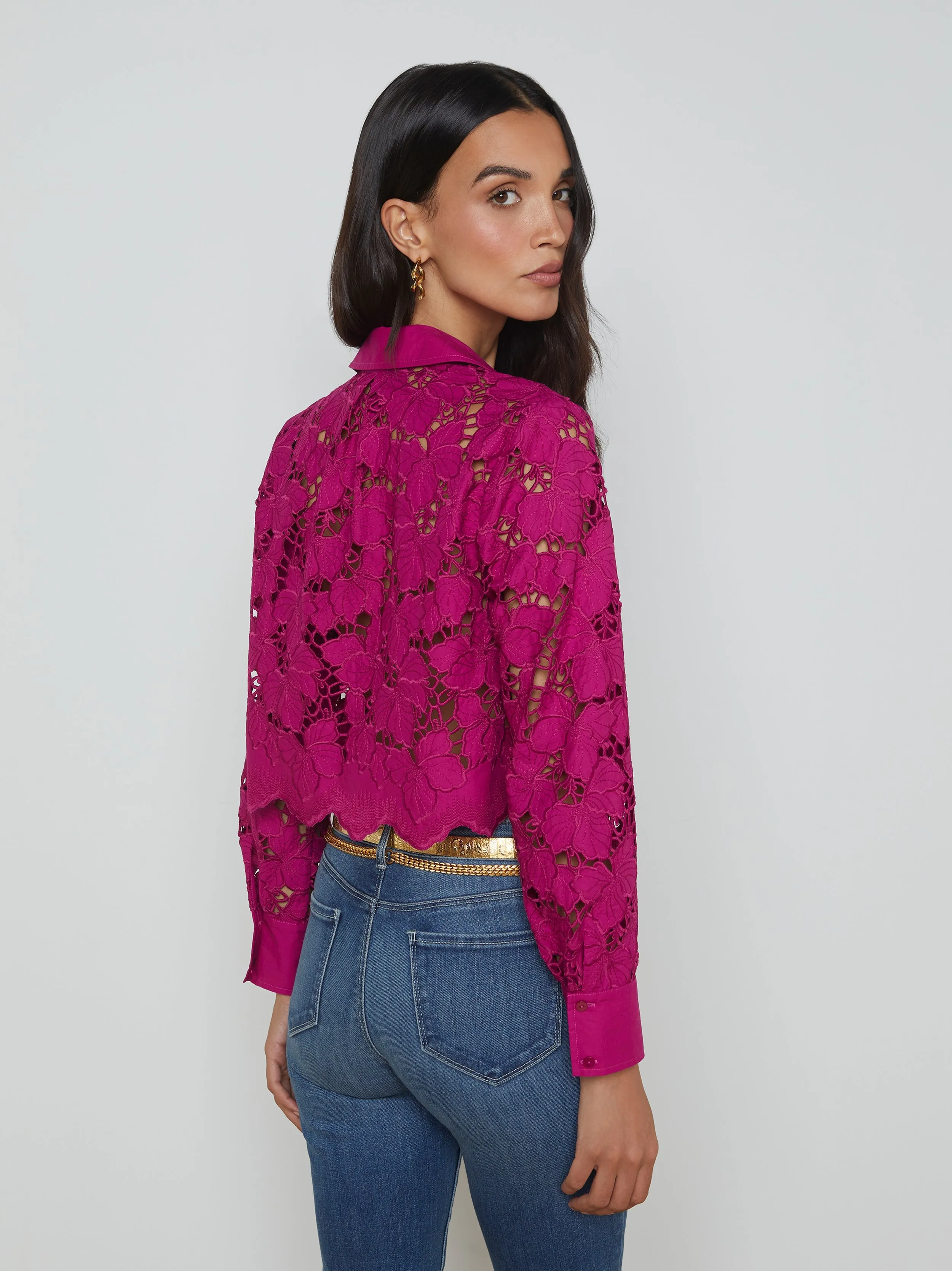 Seychelle Cropped Lace Blouse