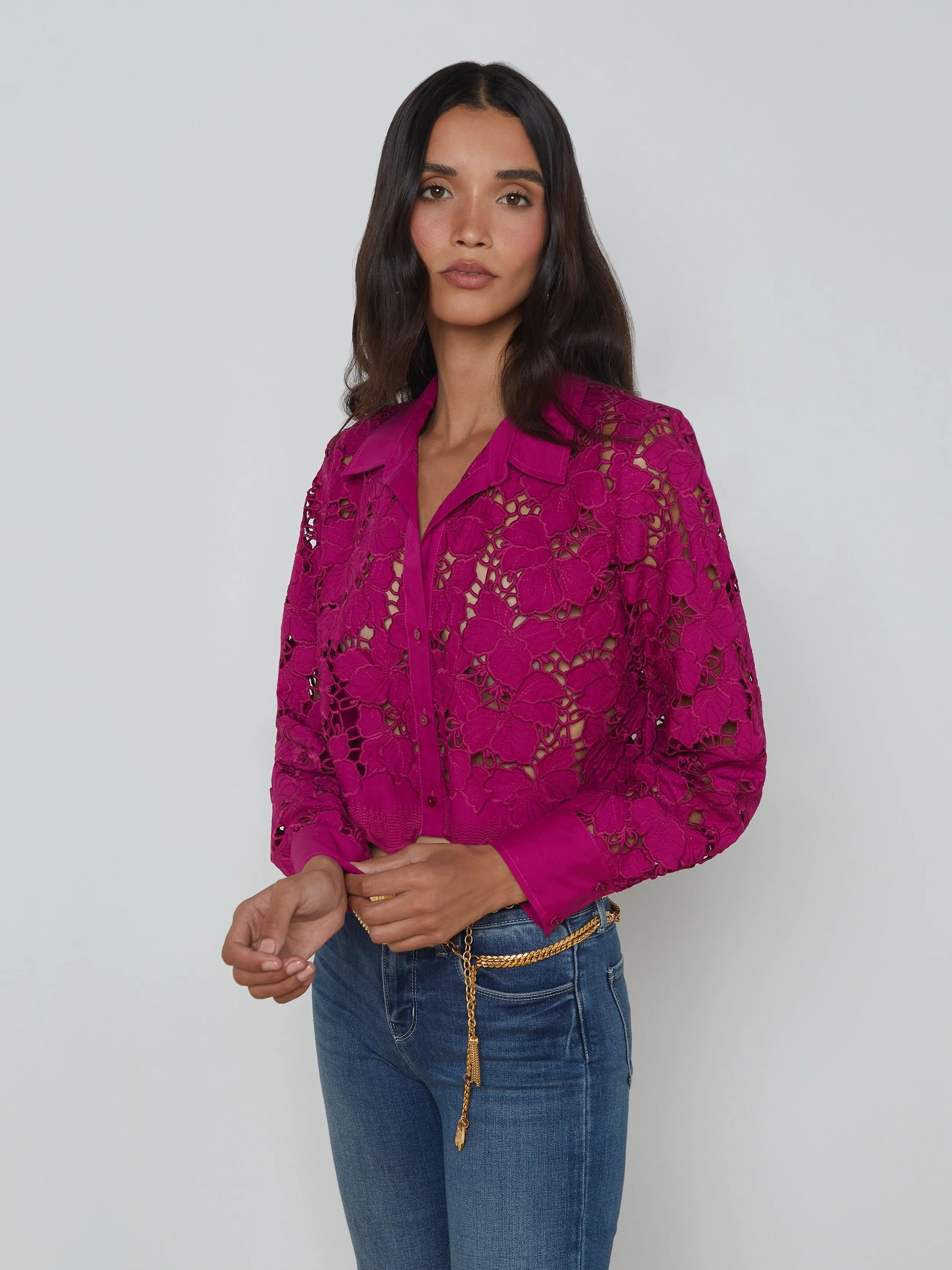 Seychelle Cropped Lace Blouse