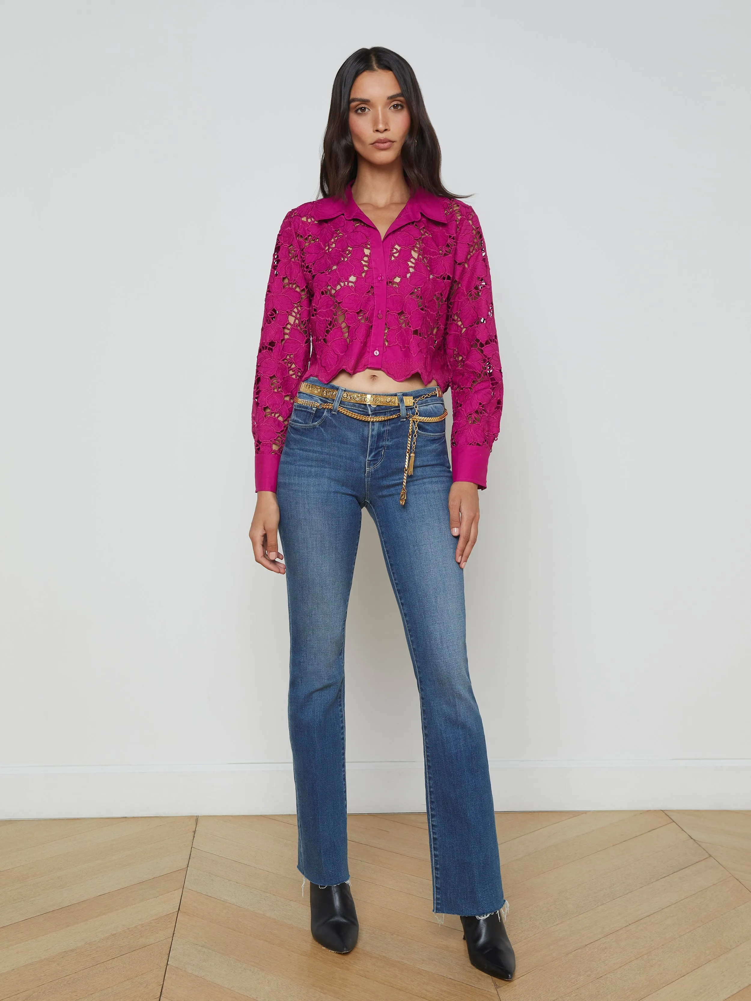 Seychelle Cropped Lace Blouse