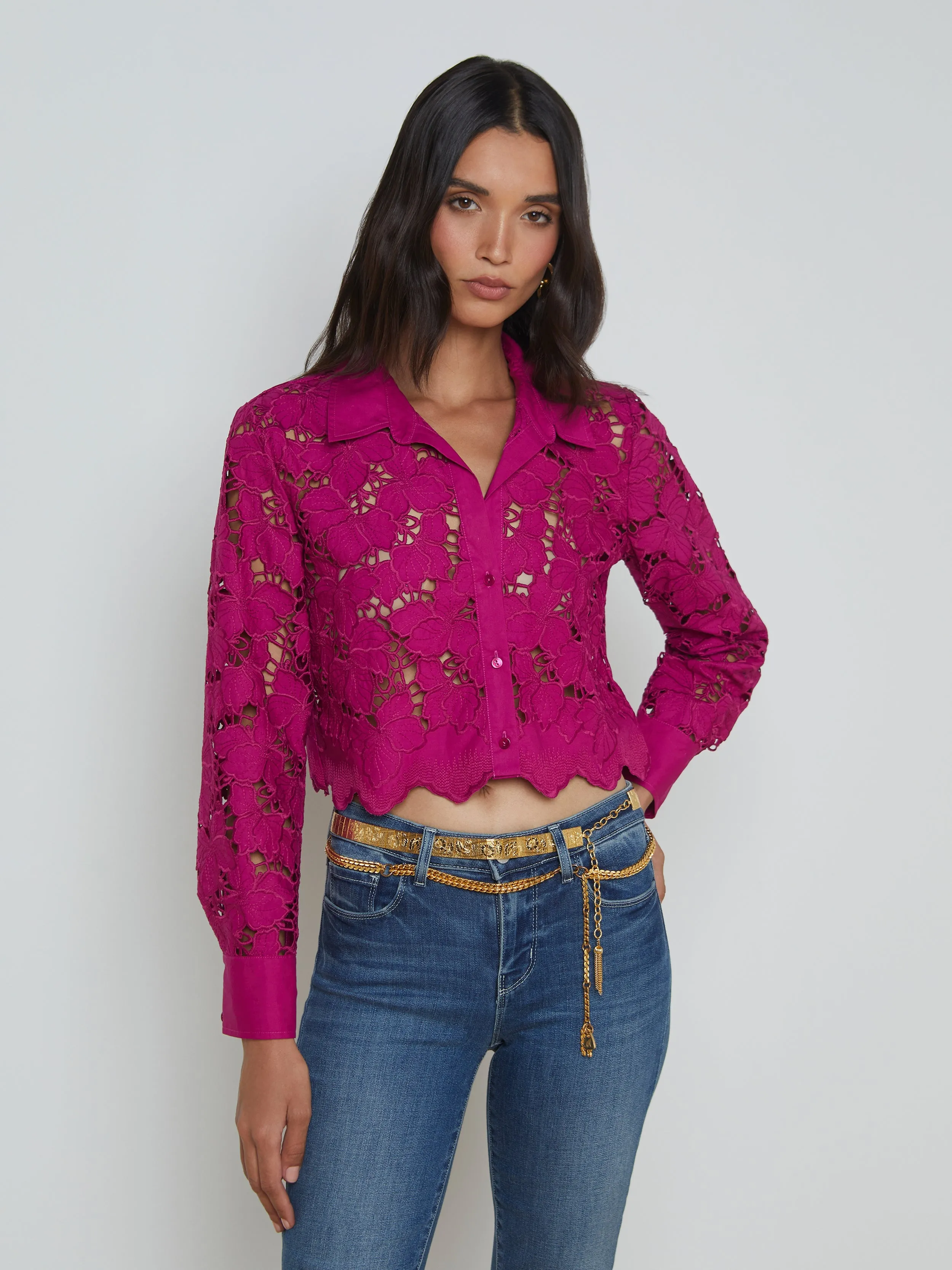 Seychelle Cropped Lace Blouse