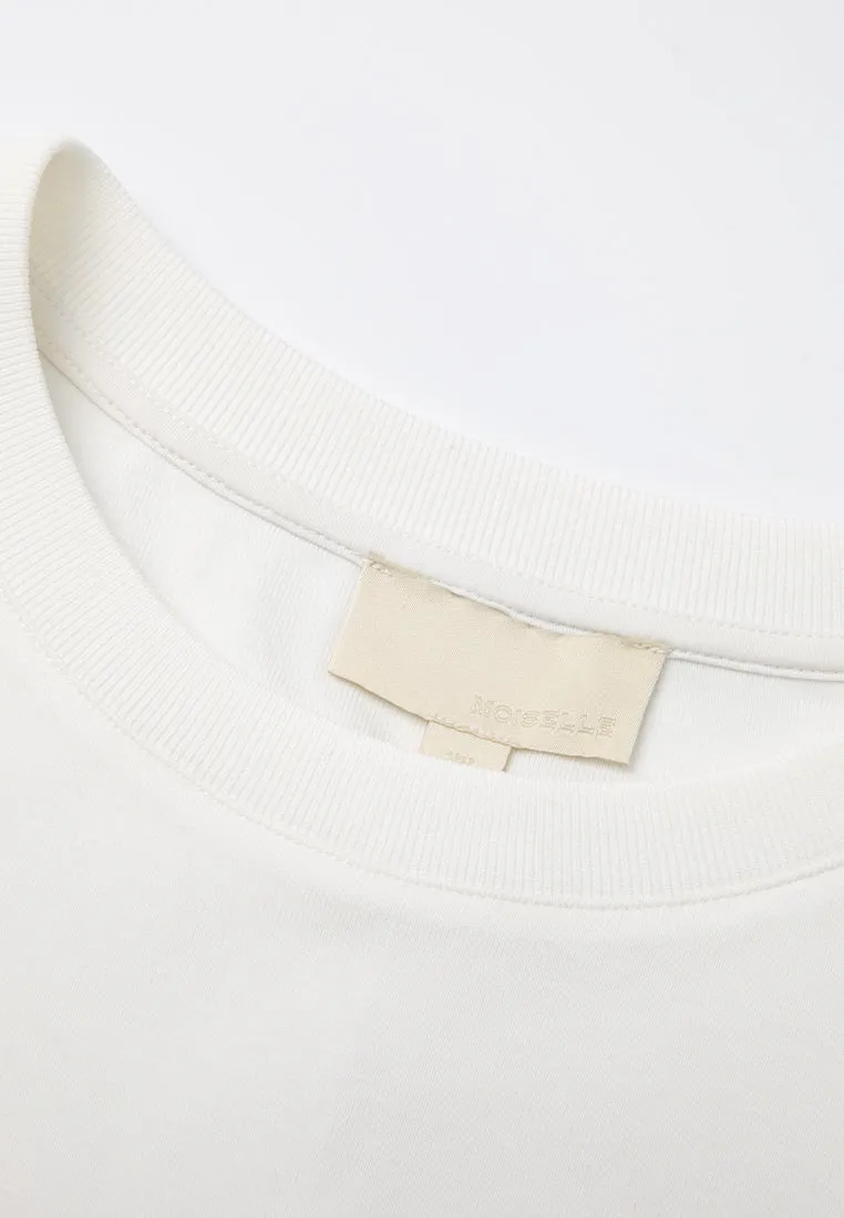 Short-sleeve Ruffled-hem Cropped Top