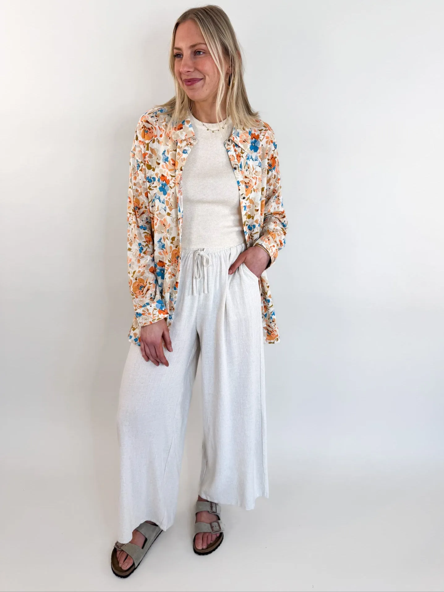 Sonoma Long Sleeve Floral Button Up
