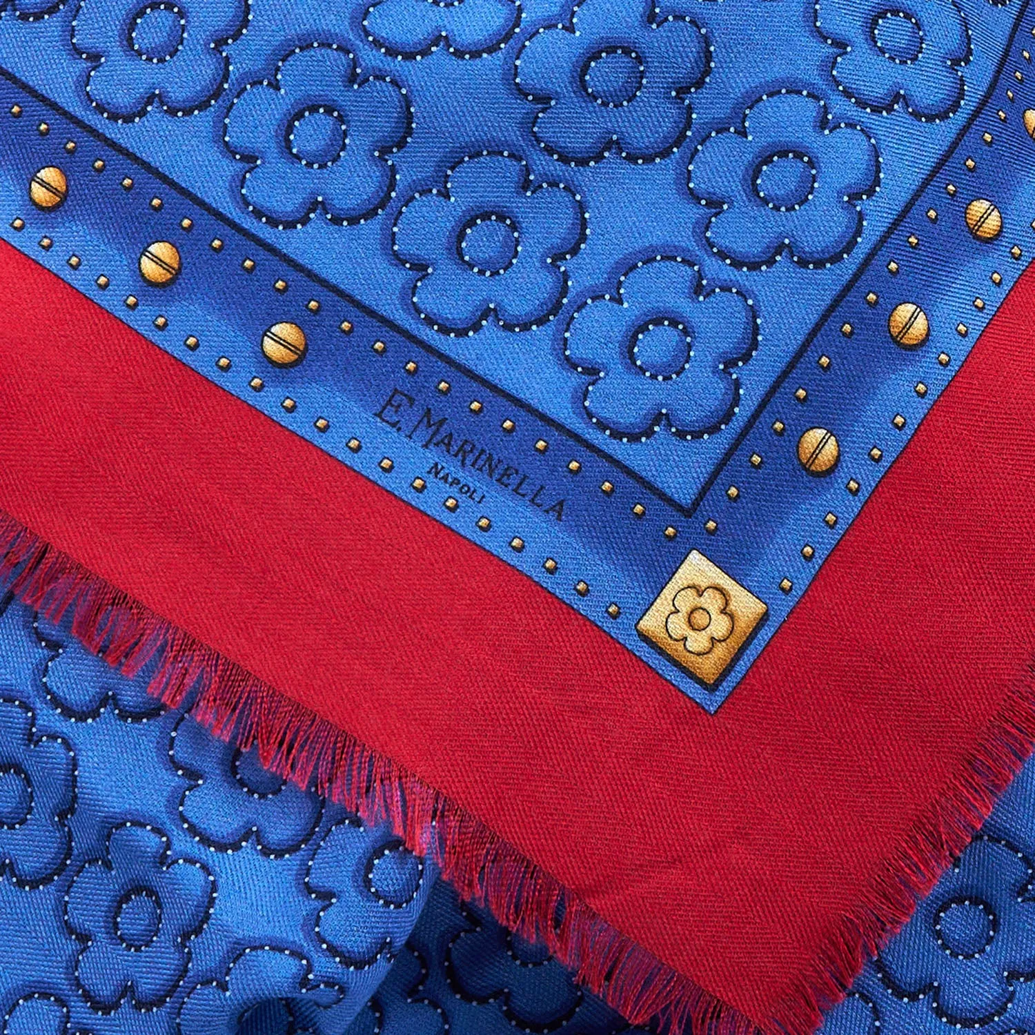 STOLE WITH ICONIC FLOWER 115 IN WOOL, CASHMERE AND SILK