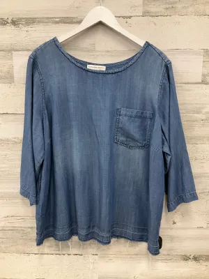 Top 3/4 Sleeve By Clothes Mentor In Blue Denim, Size:1X
