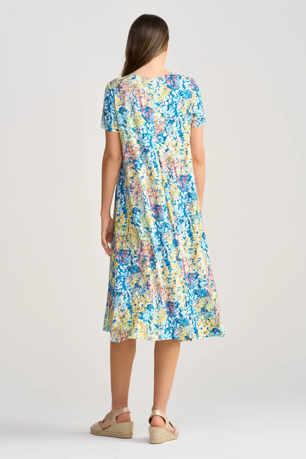 Trapeze Jersey Dress - Summer Floral Print