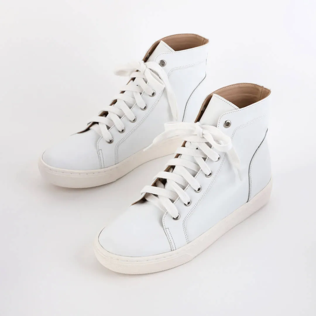 *UK size 2.5 - ALANGA - white, 3cm heels